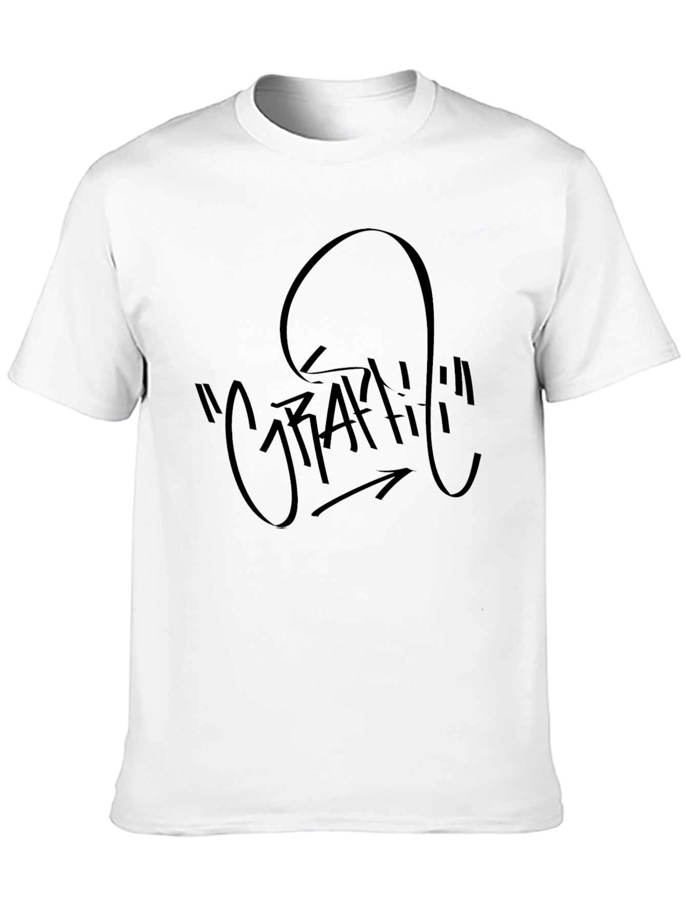 Mens Black Graffiti Graphic T-Shirt