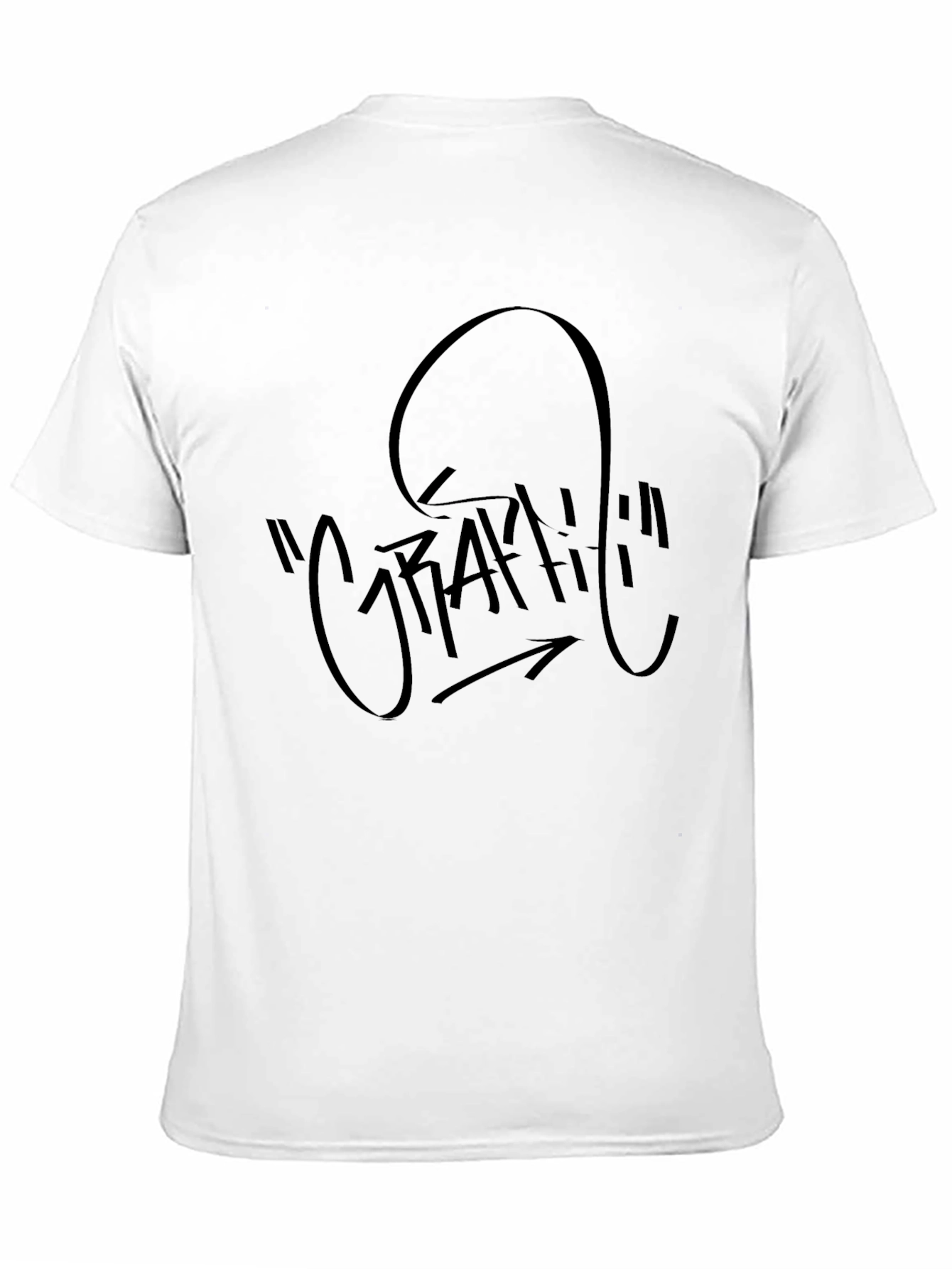 Mens Black Graffiti Graphic T-Shirt