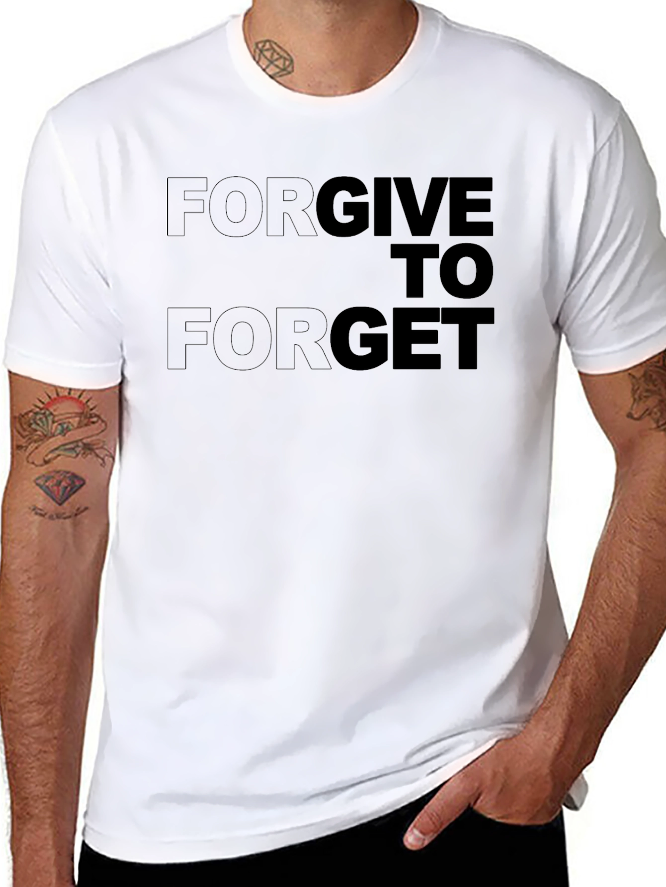 Forgive to Forget Black Graphic T-Shirt