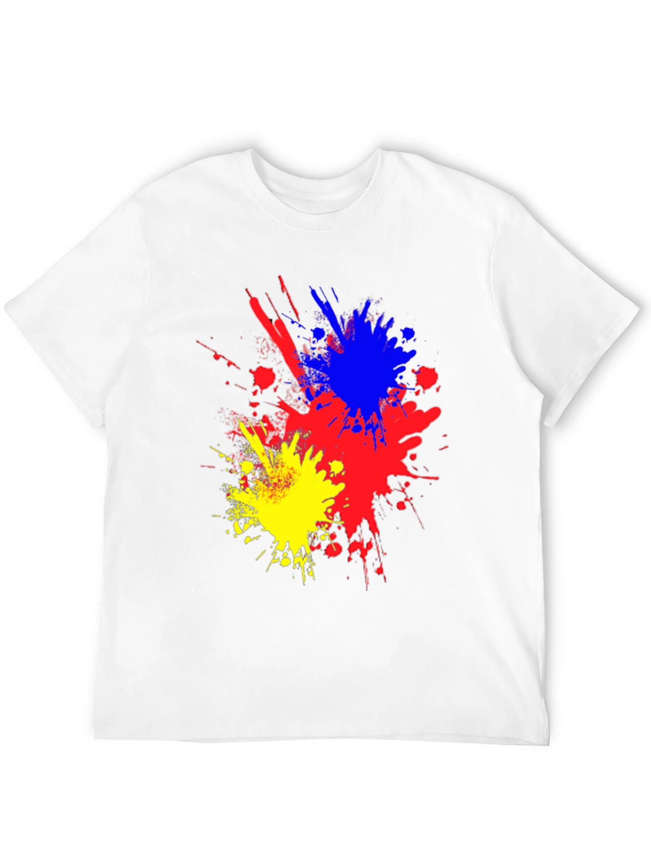 Abstract Paint Splatter Graphic Tee - Black