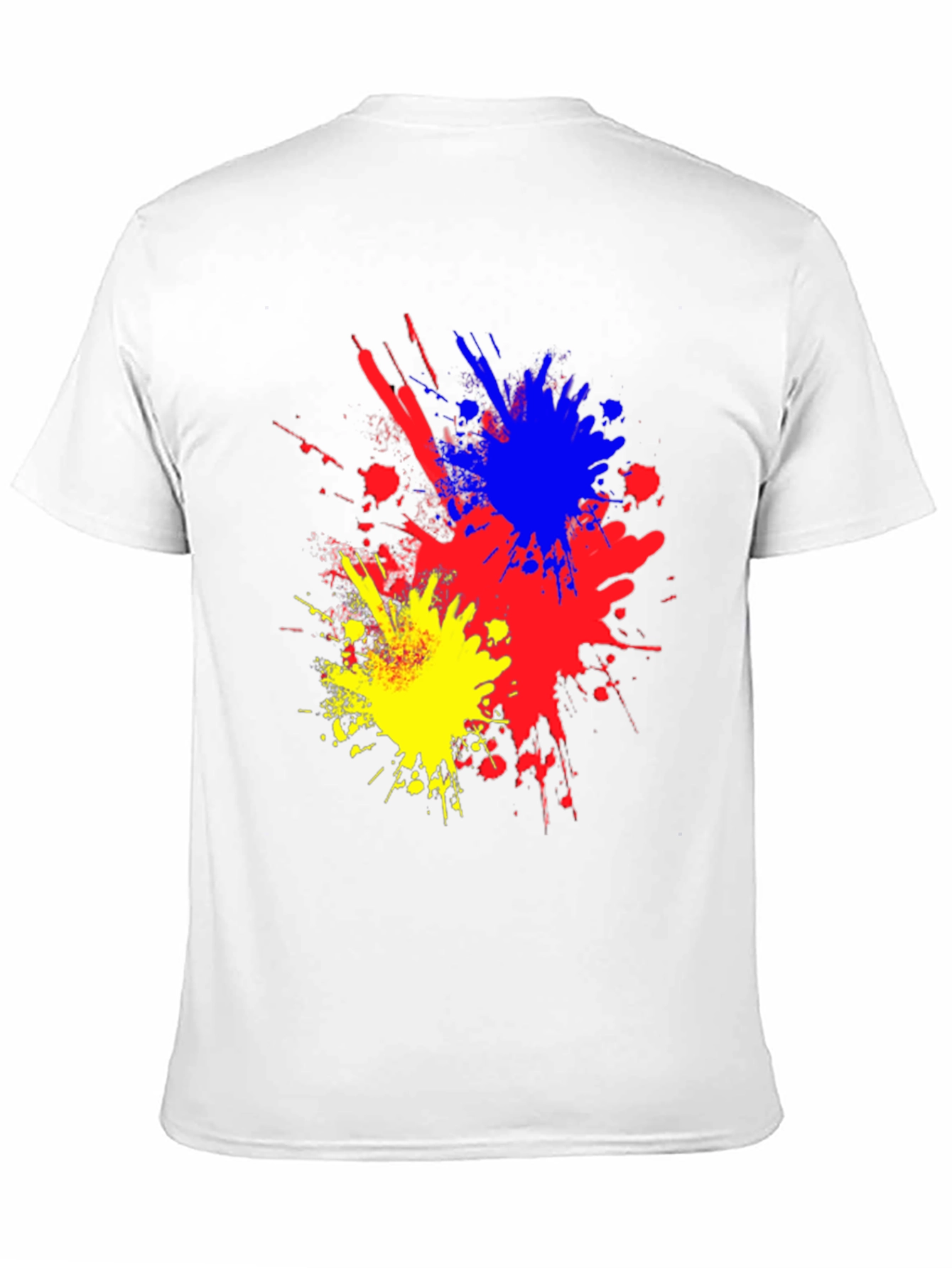 Abstract Paint Splatter Graphic Tee - Black