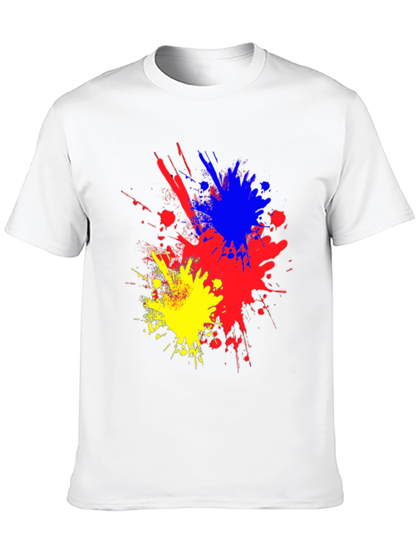 Abstract Paint Splatter Graphic Tee - Black