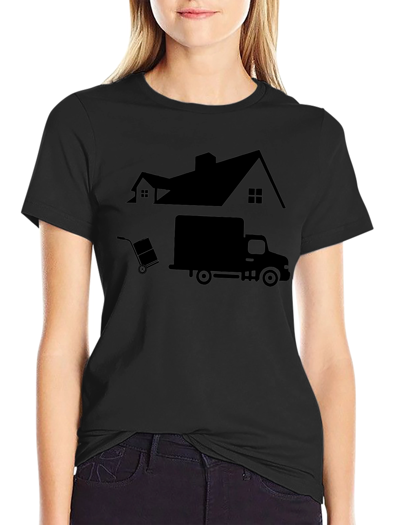 Moving Day Graphic T-Shirt - House Truck and Dolly