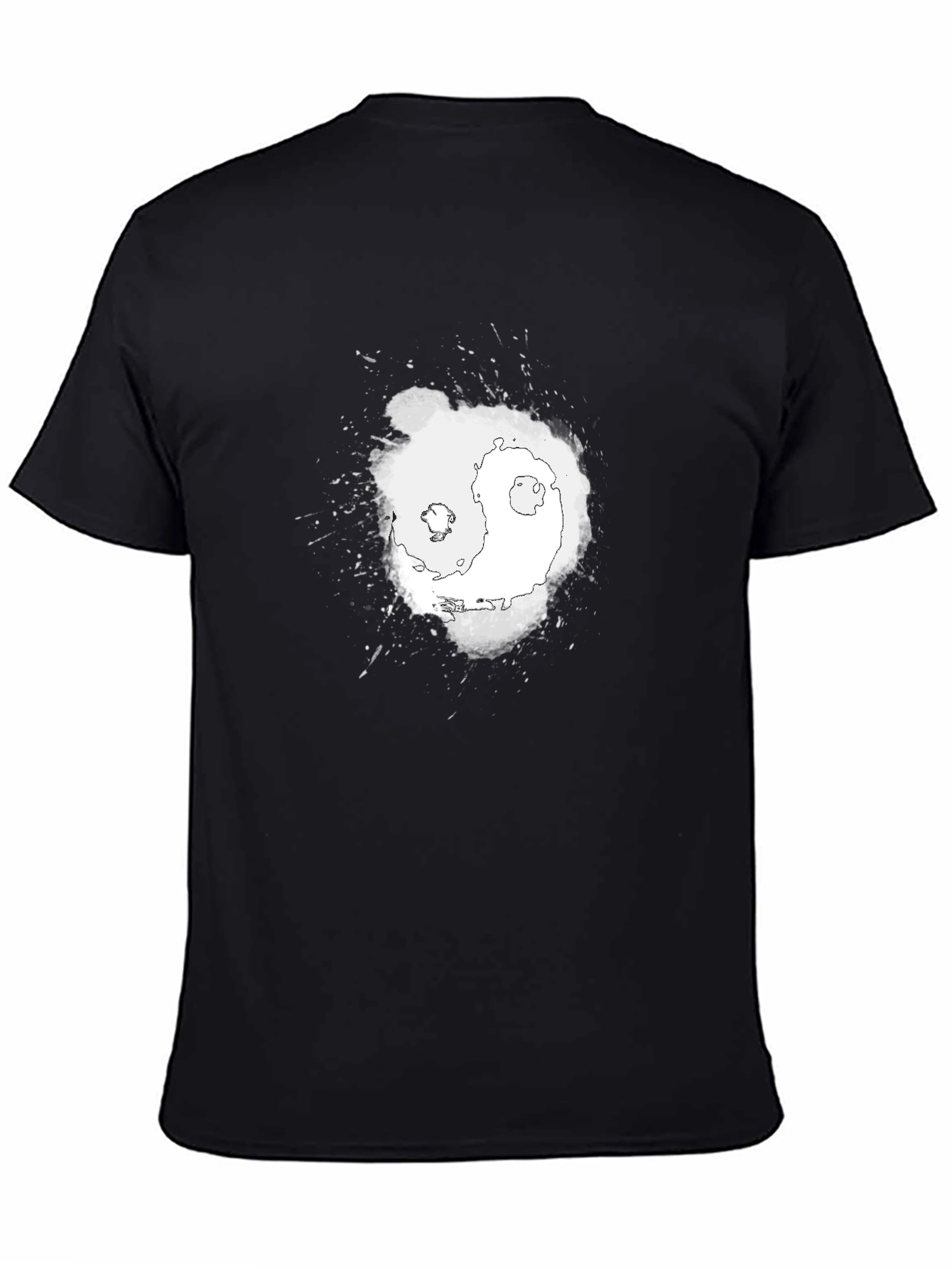 Yin Yang Splatter Graphic Tee - Black
