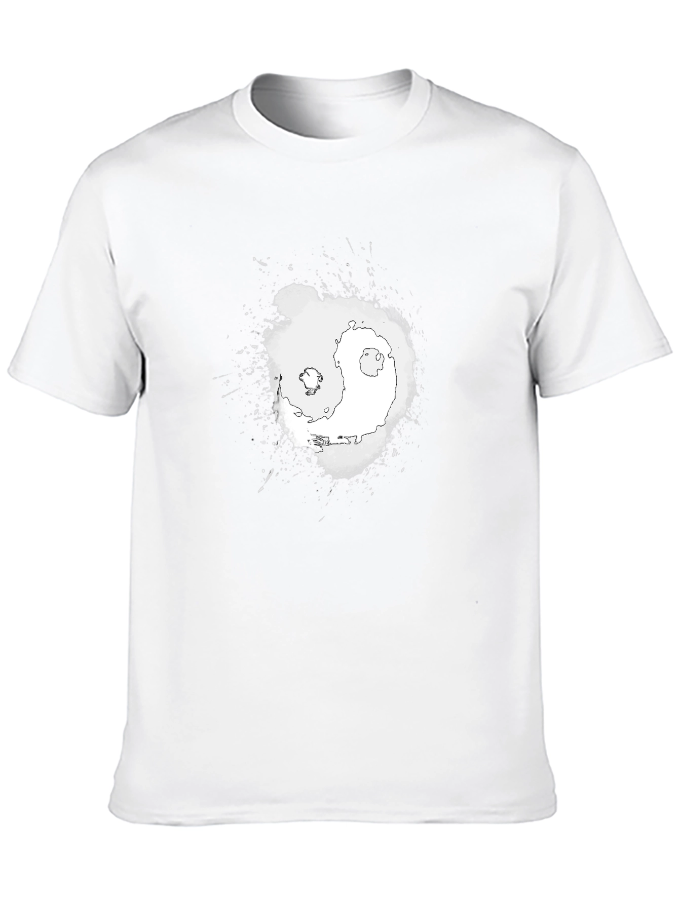 Yin Yang Splatter Graphic Tee - Black