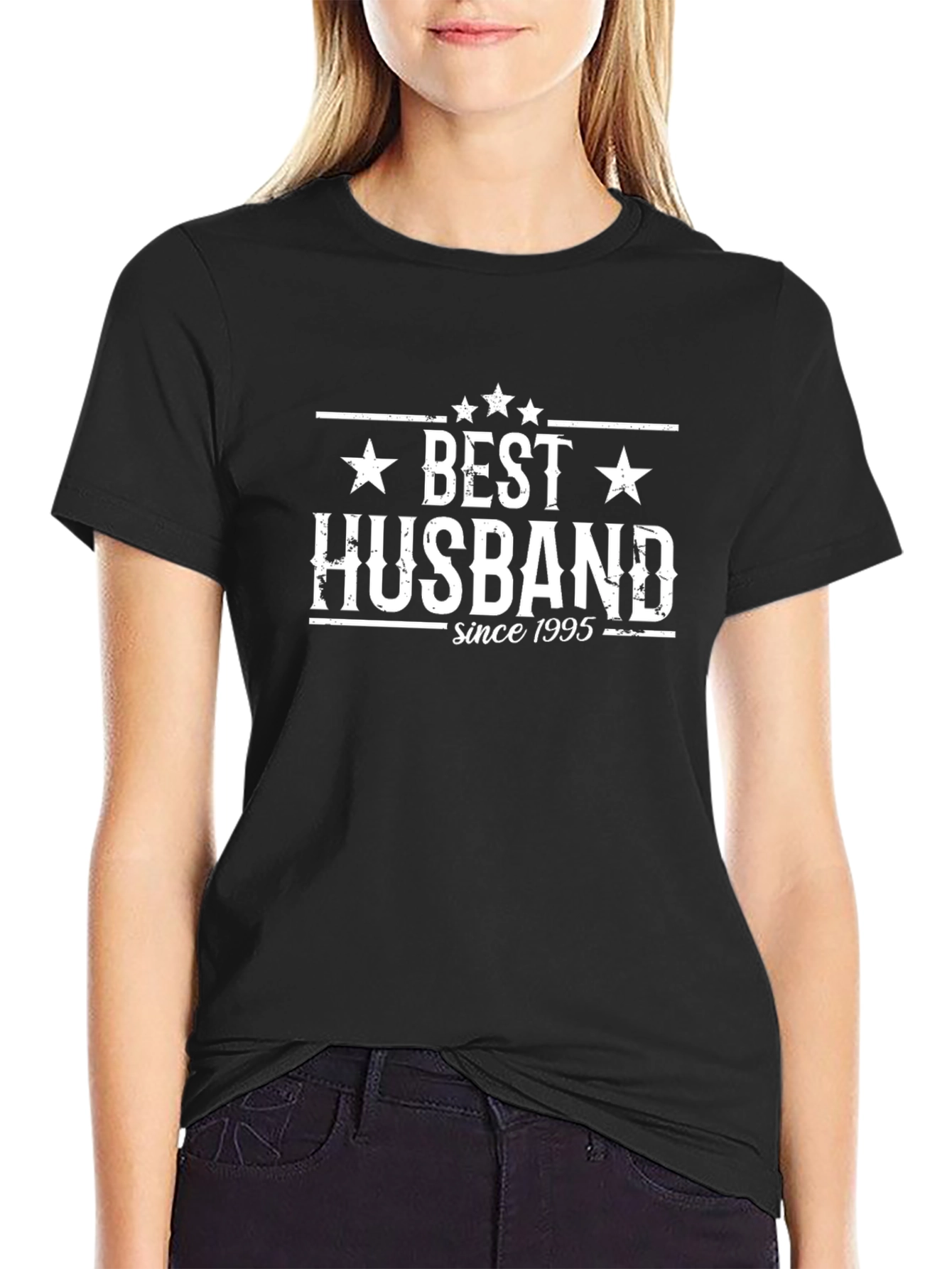 Best Husband Since 1995 Black Graphic Tee