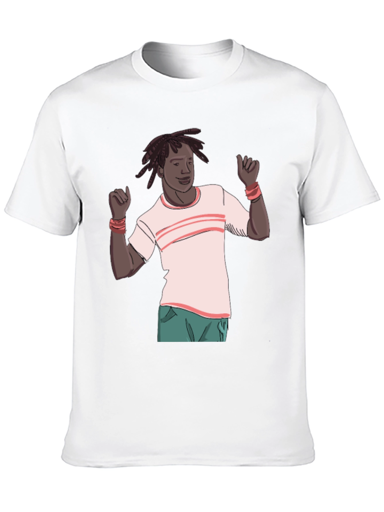 Cartoon Man Graphic Black T-Shirt