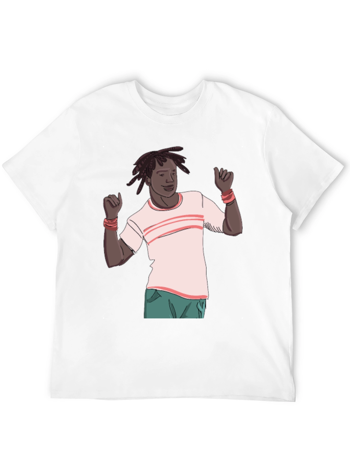 Cartoon Man Graphic Black T-Shirt