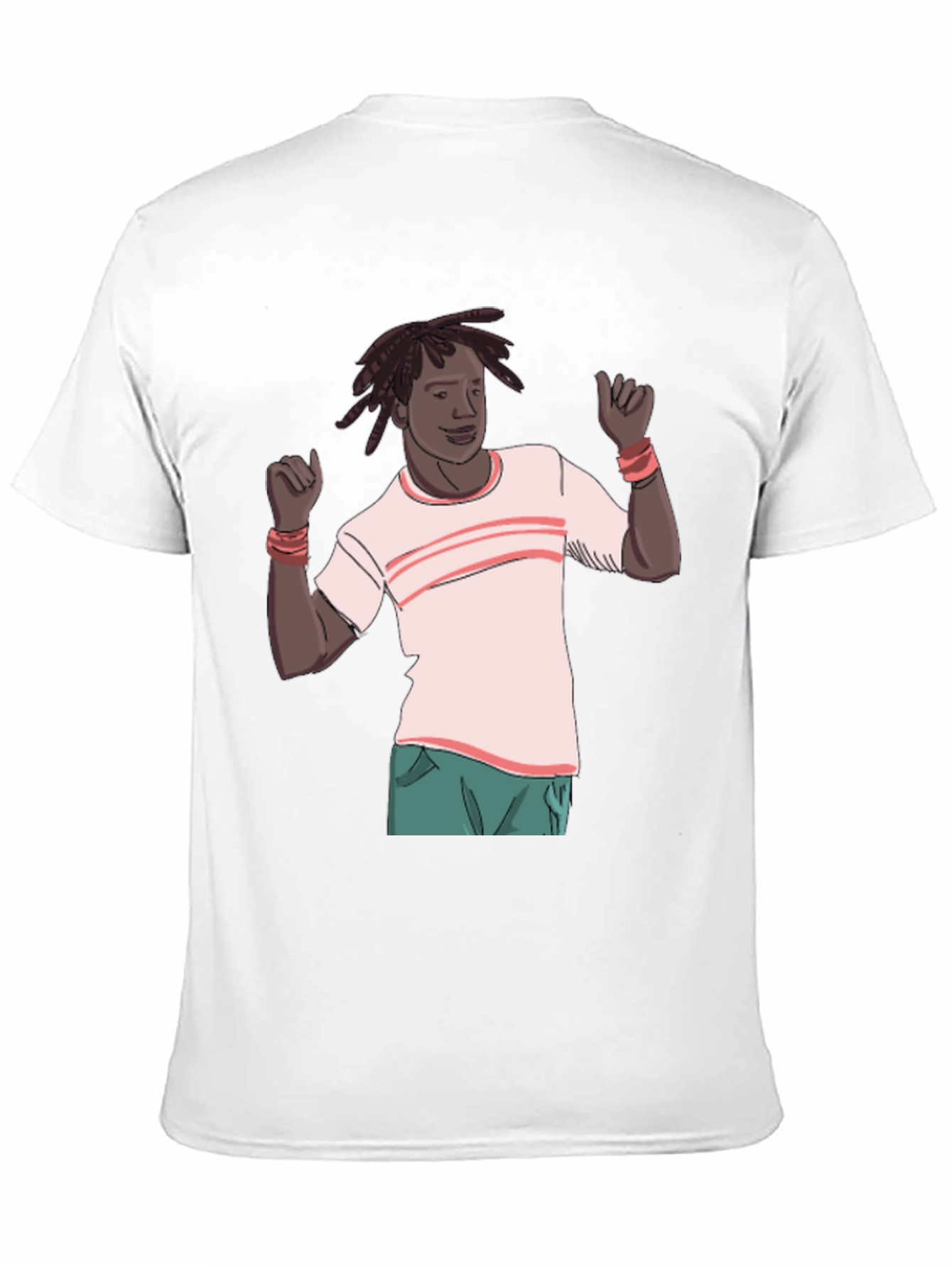 Cartoon Man Graphic Black T-Shirt