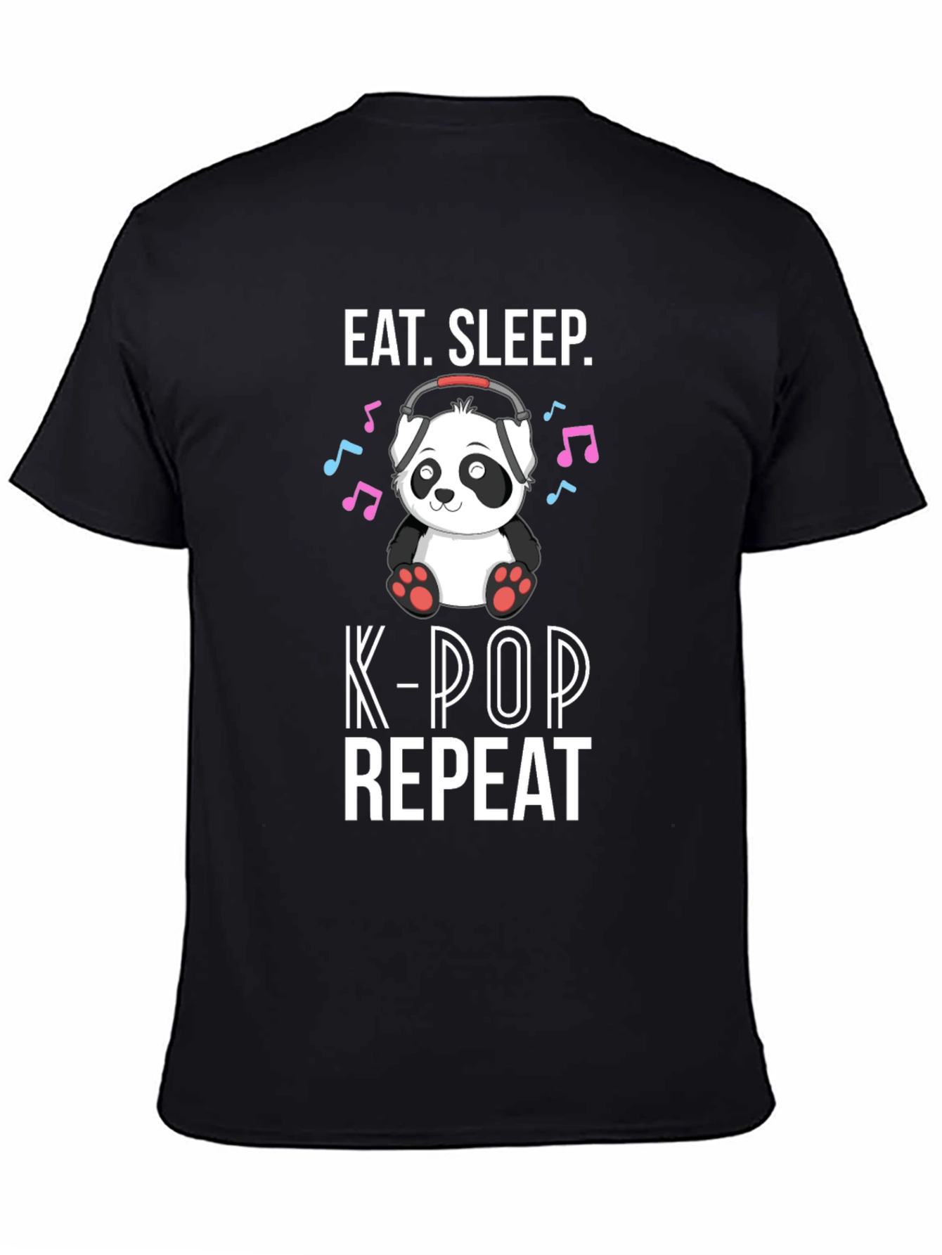 Eat Sleep K-Pop Repeat Black T-Shirt