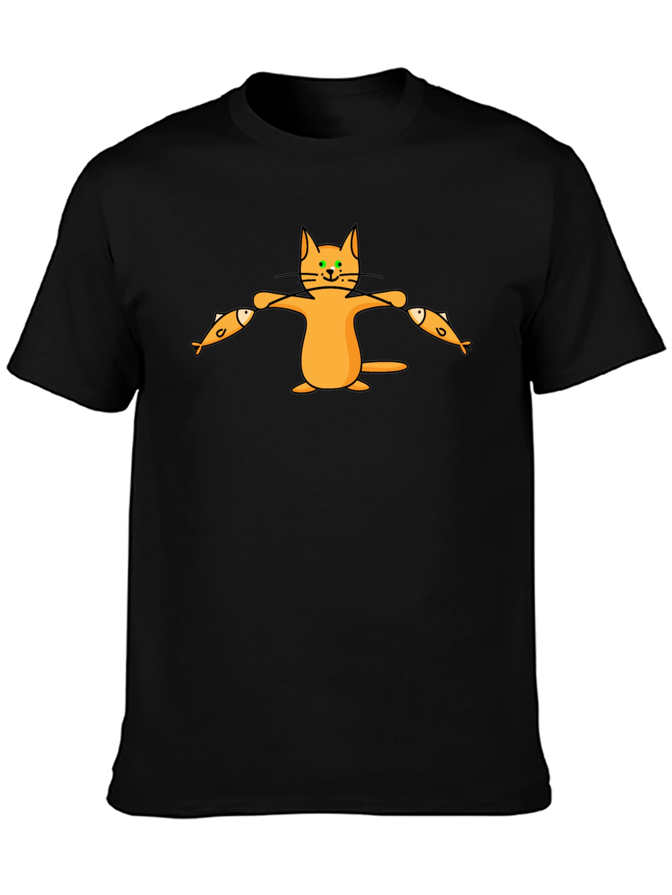 Cat With Fish T-Shirt