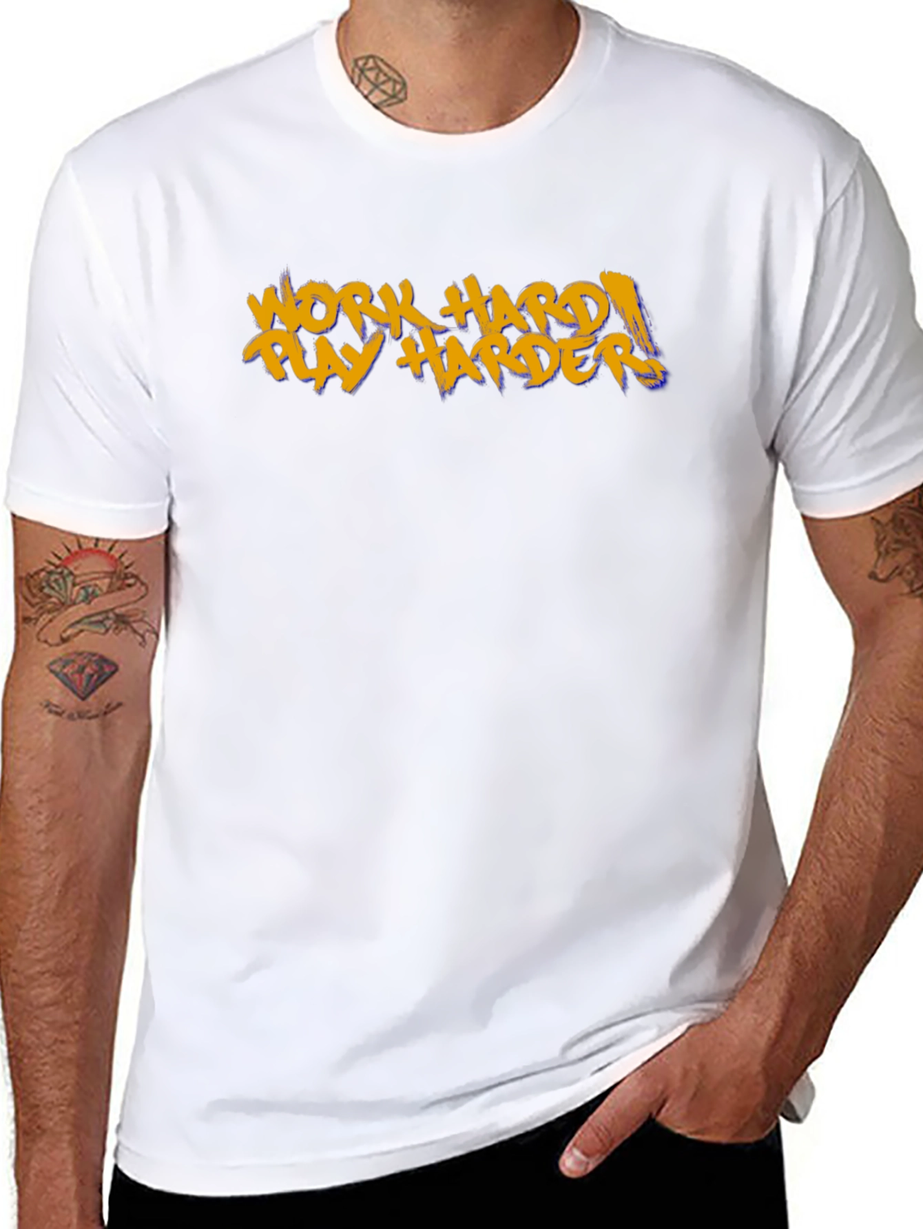 Work Hard Play Harder Black Graphic Tee