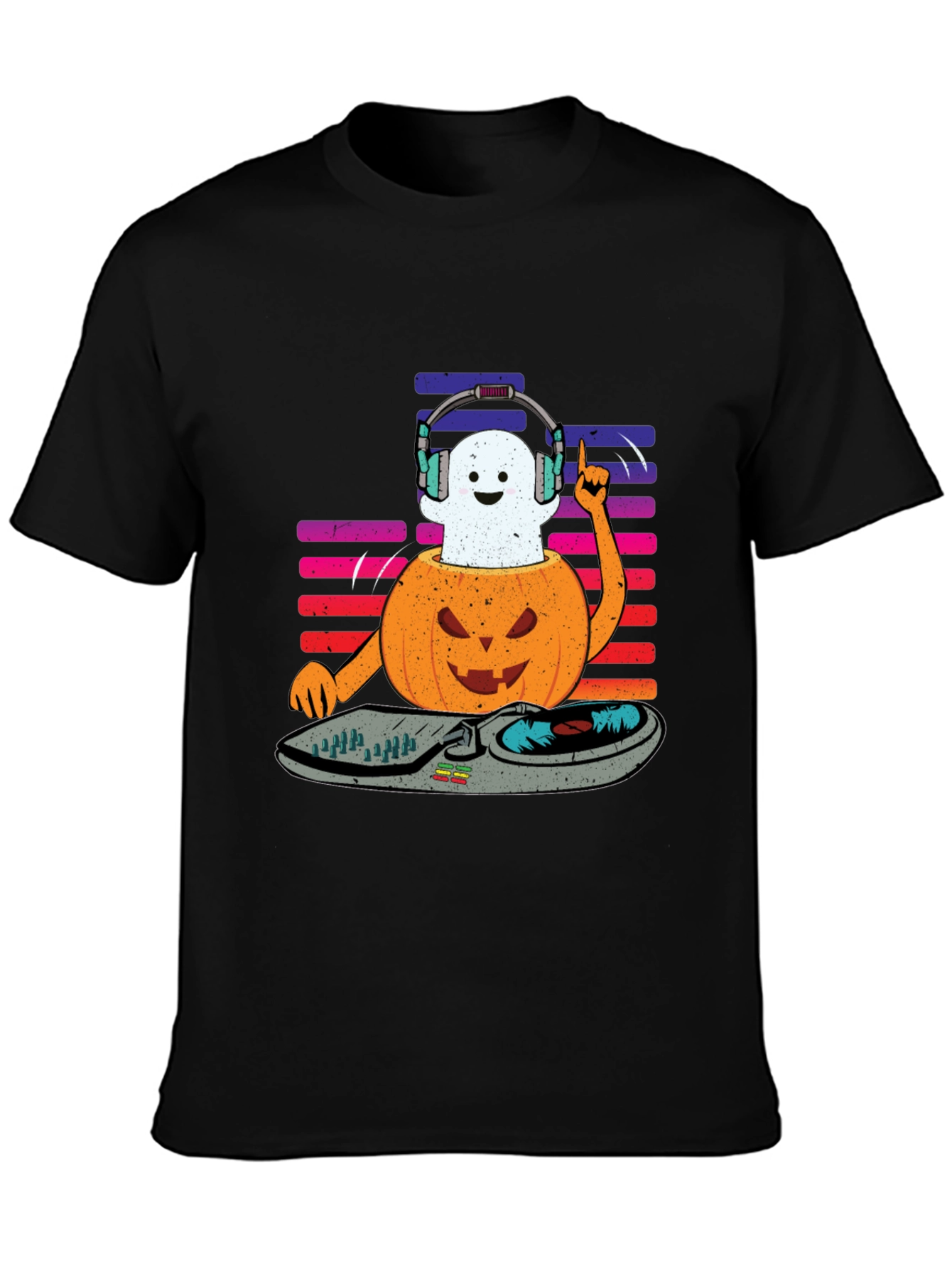 Halloween DJ Ghost Pumpkin T-Shirt