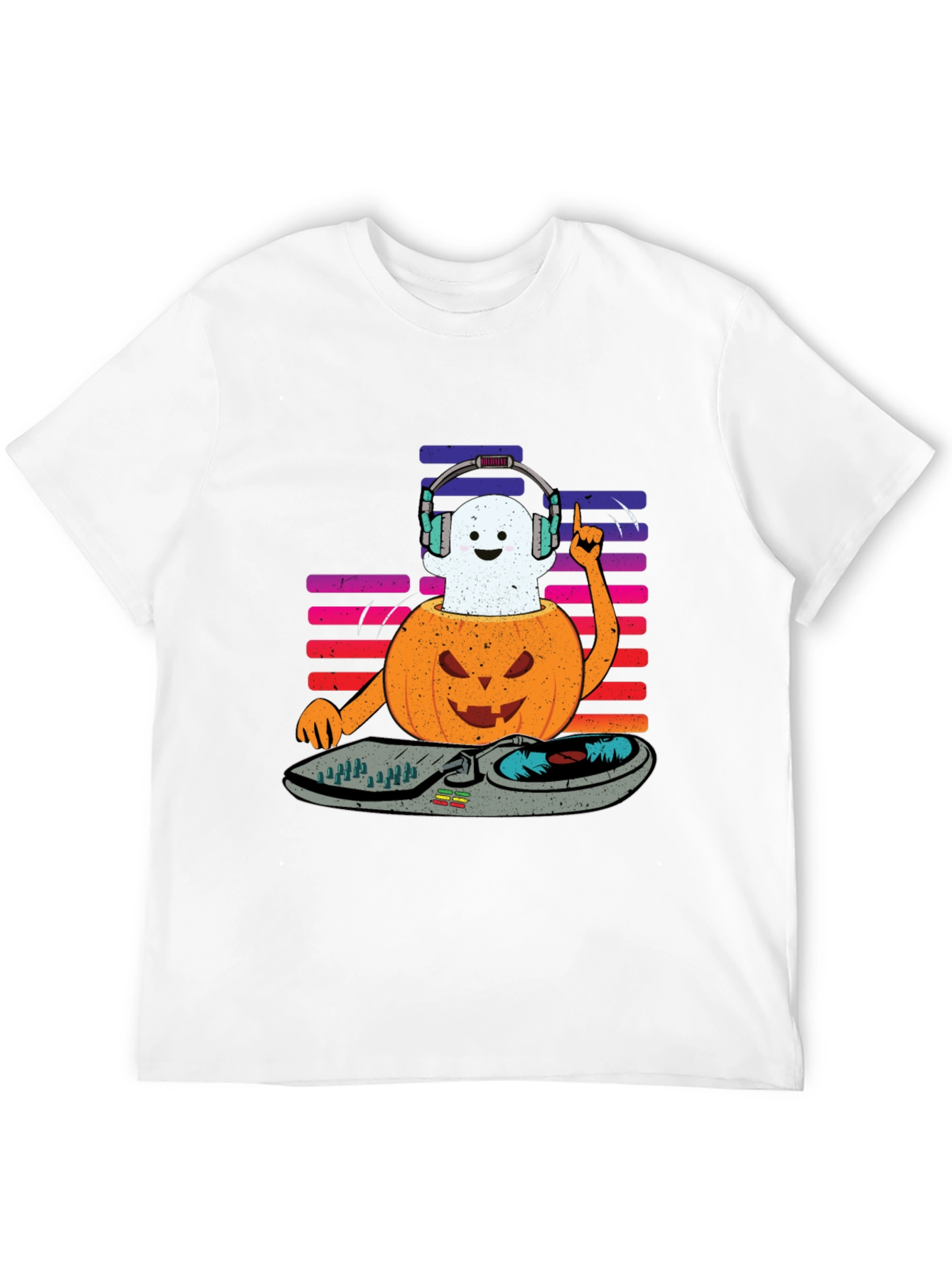 Halloween DJ Ghost Pumpkin T-Shirt