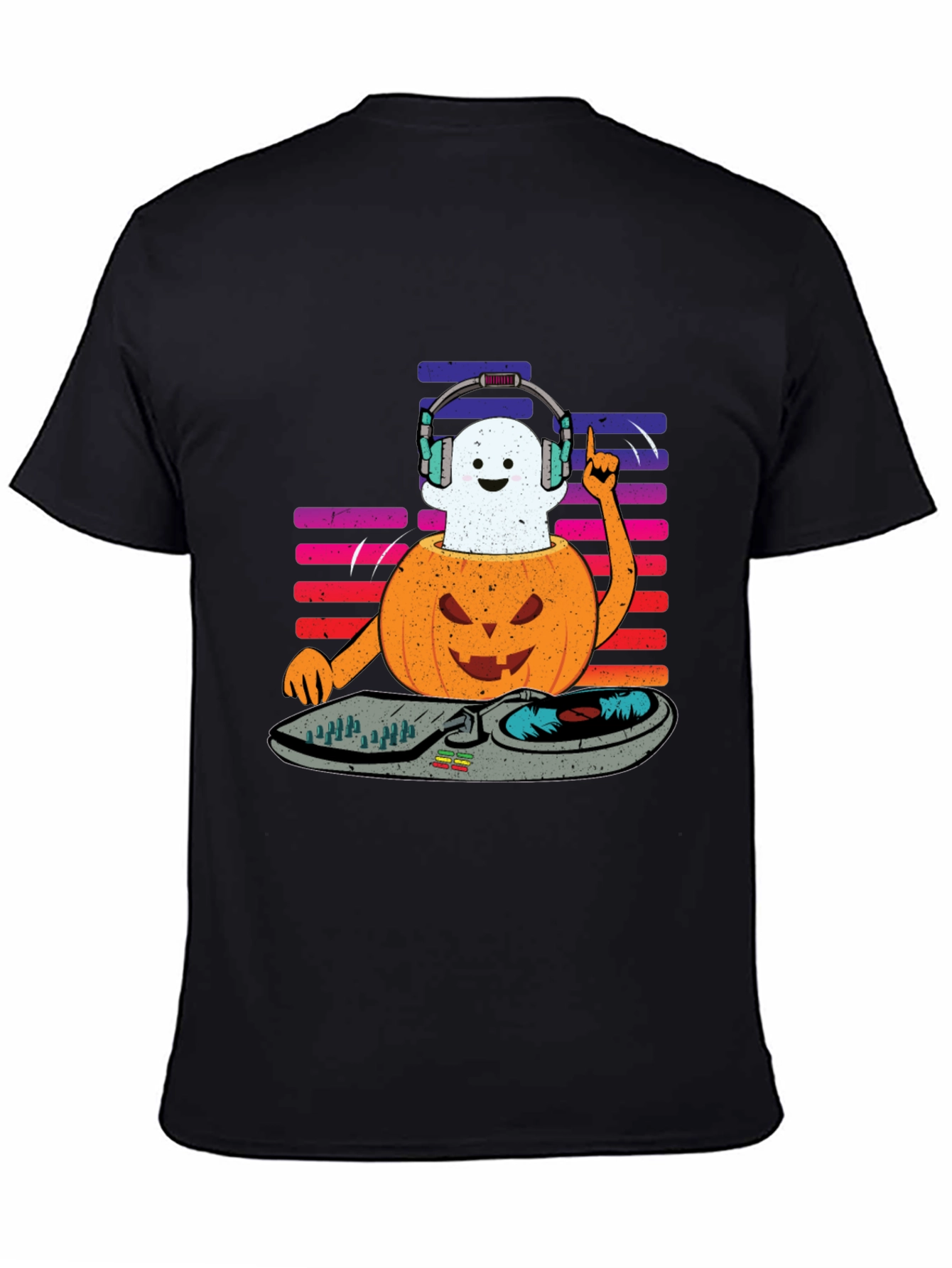 Halloween DJ Ghost Pumpkin T-Shirt