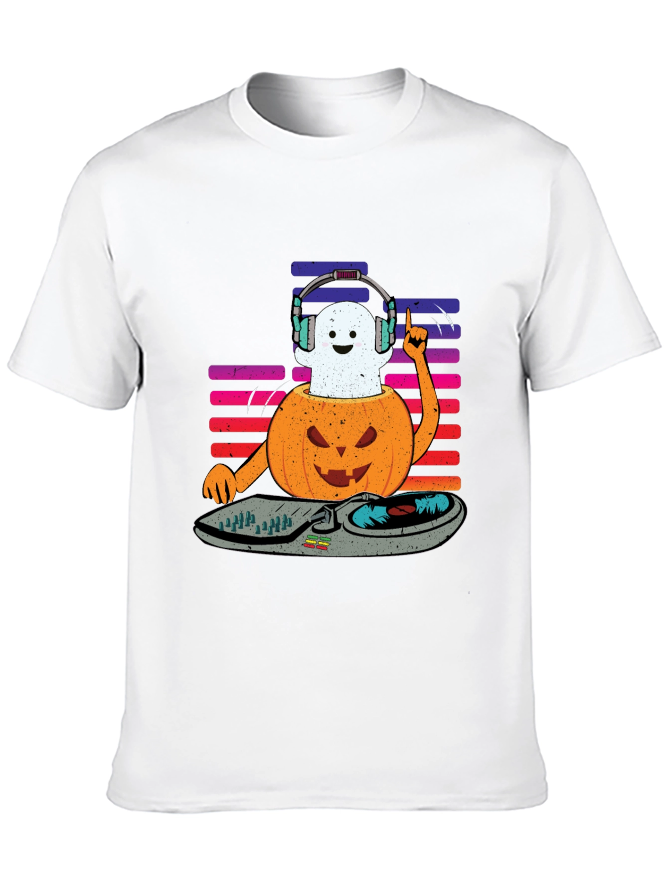 Halloween DJ Ghost Pumpkin T-Shirt