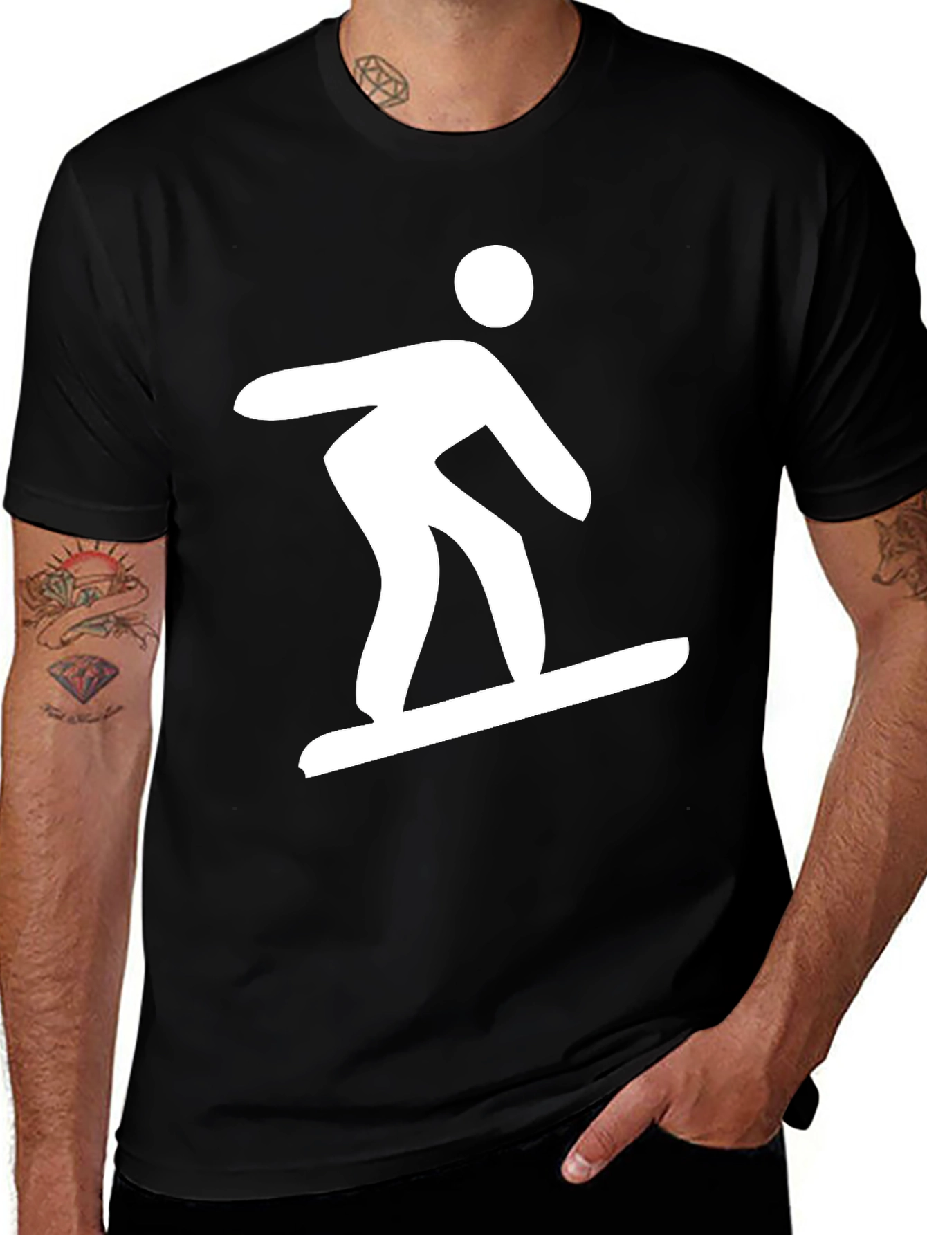 Snowboarder Graphic Tee - Black