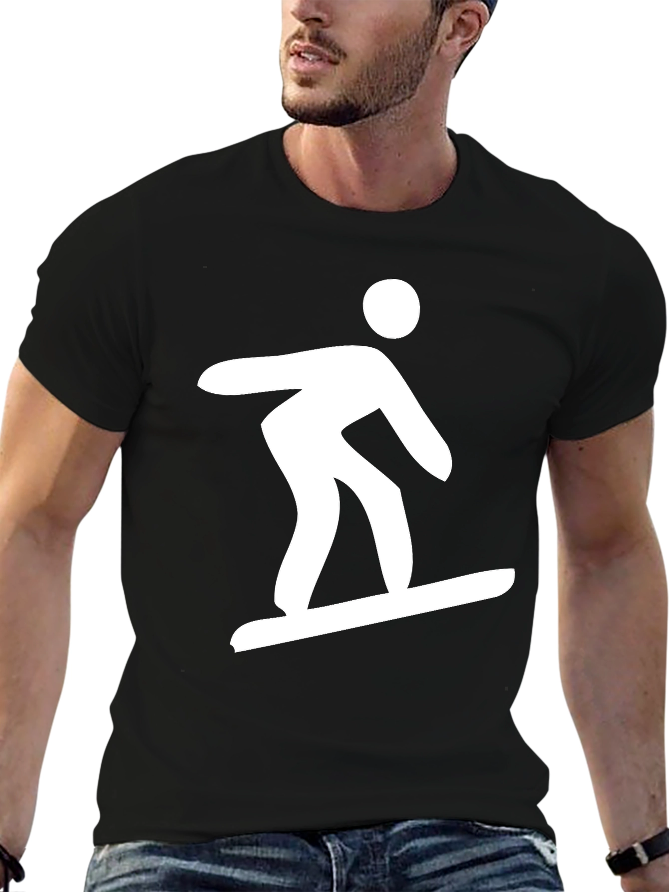 Snowboarder Graphic Tee - Black