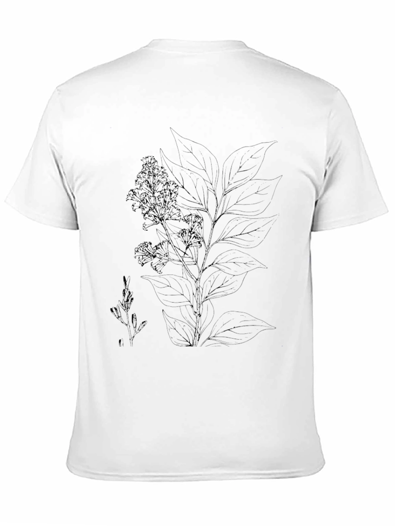 Botanical Print Black T-Shirt