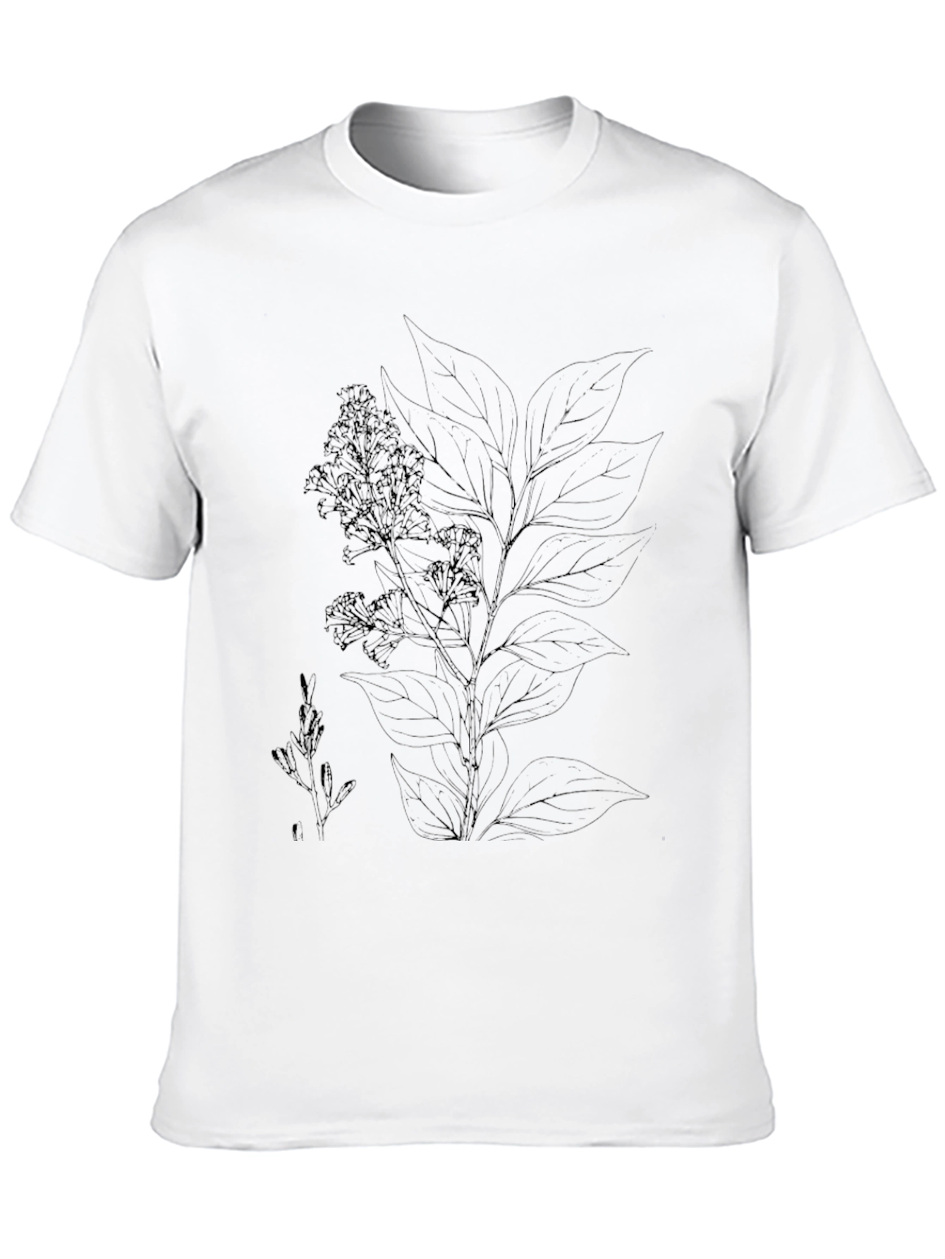 Botanical Print Black T-Shirt