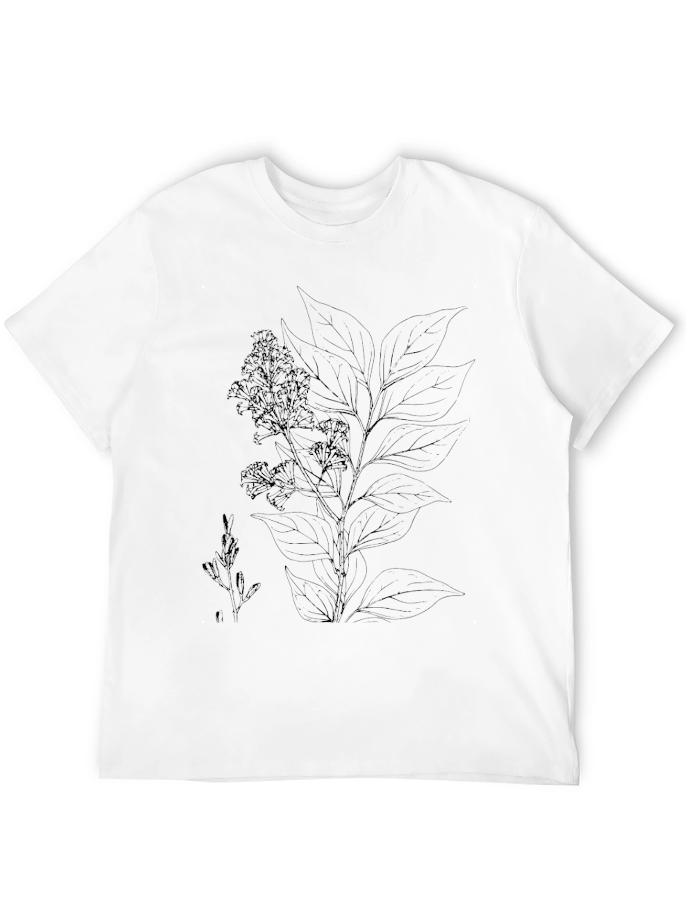 Botanical Print Black T-Shirt