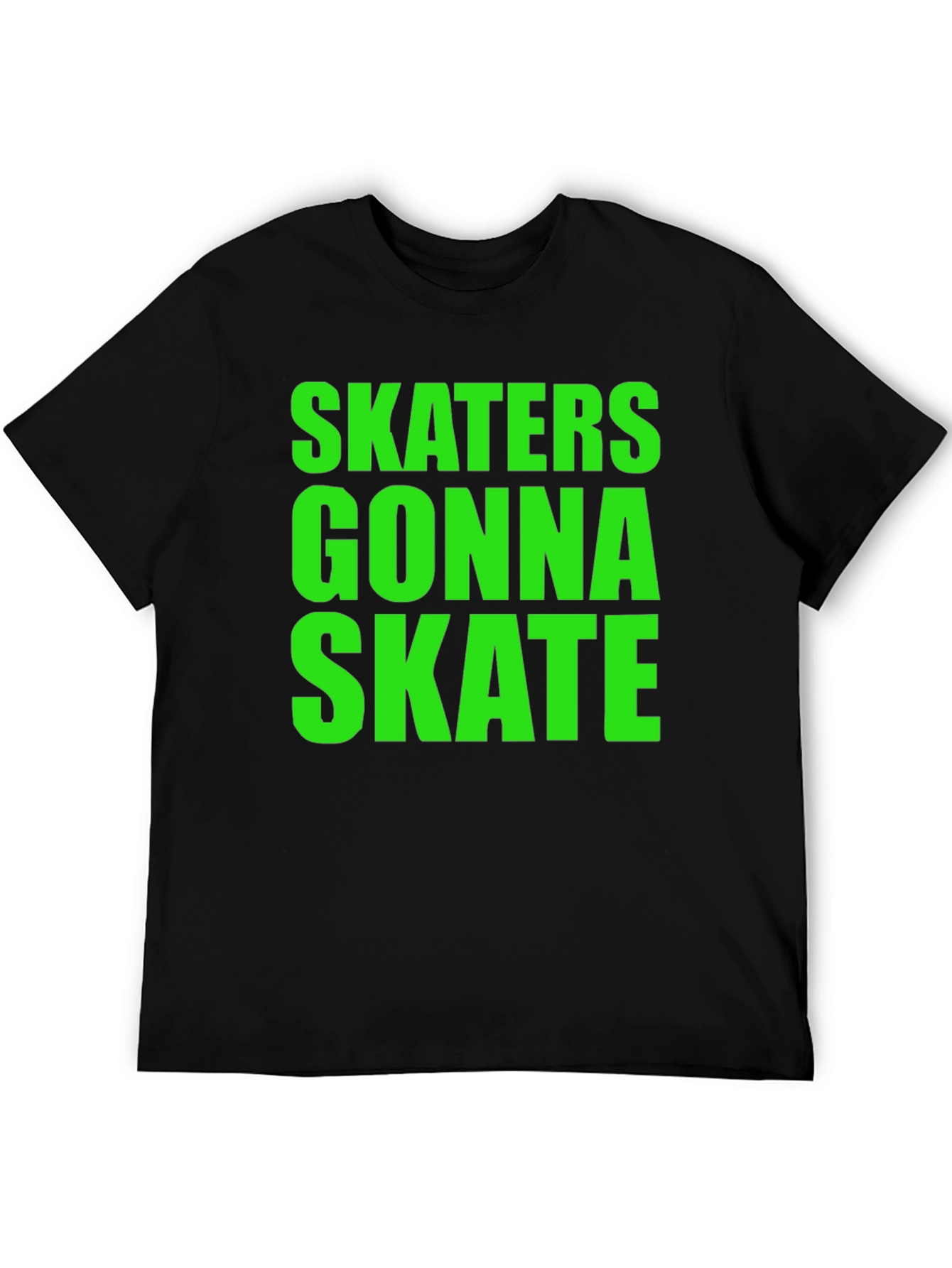 Skaters Gonna Skate Graphic Tee - Black Cotton T-Shirt