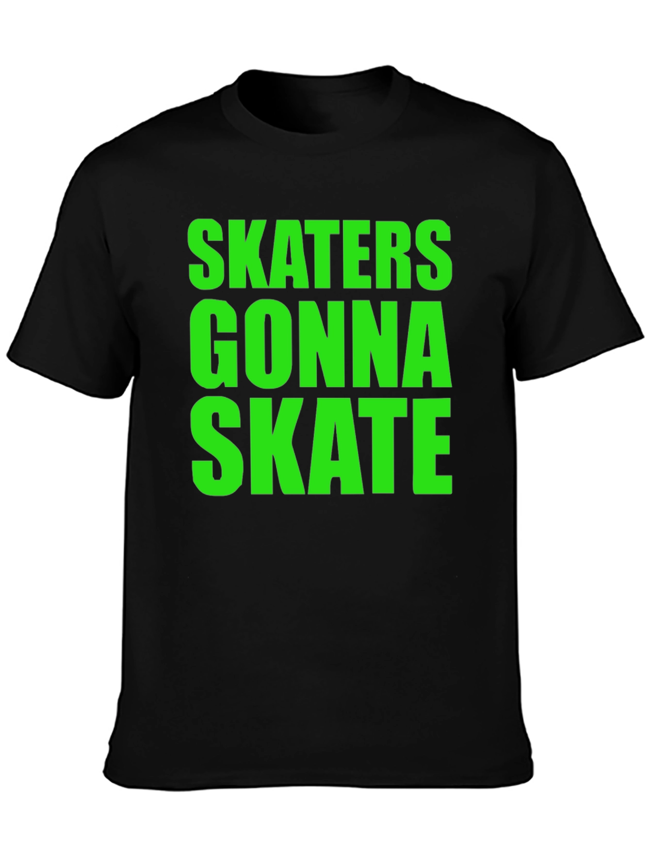 Skaters Gonna Skate Graphic Tee - Black Cotton T-Shirt