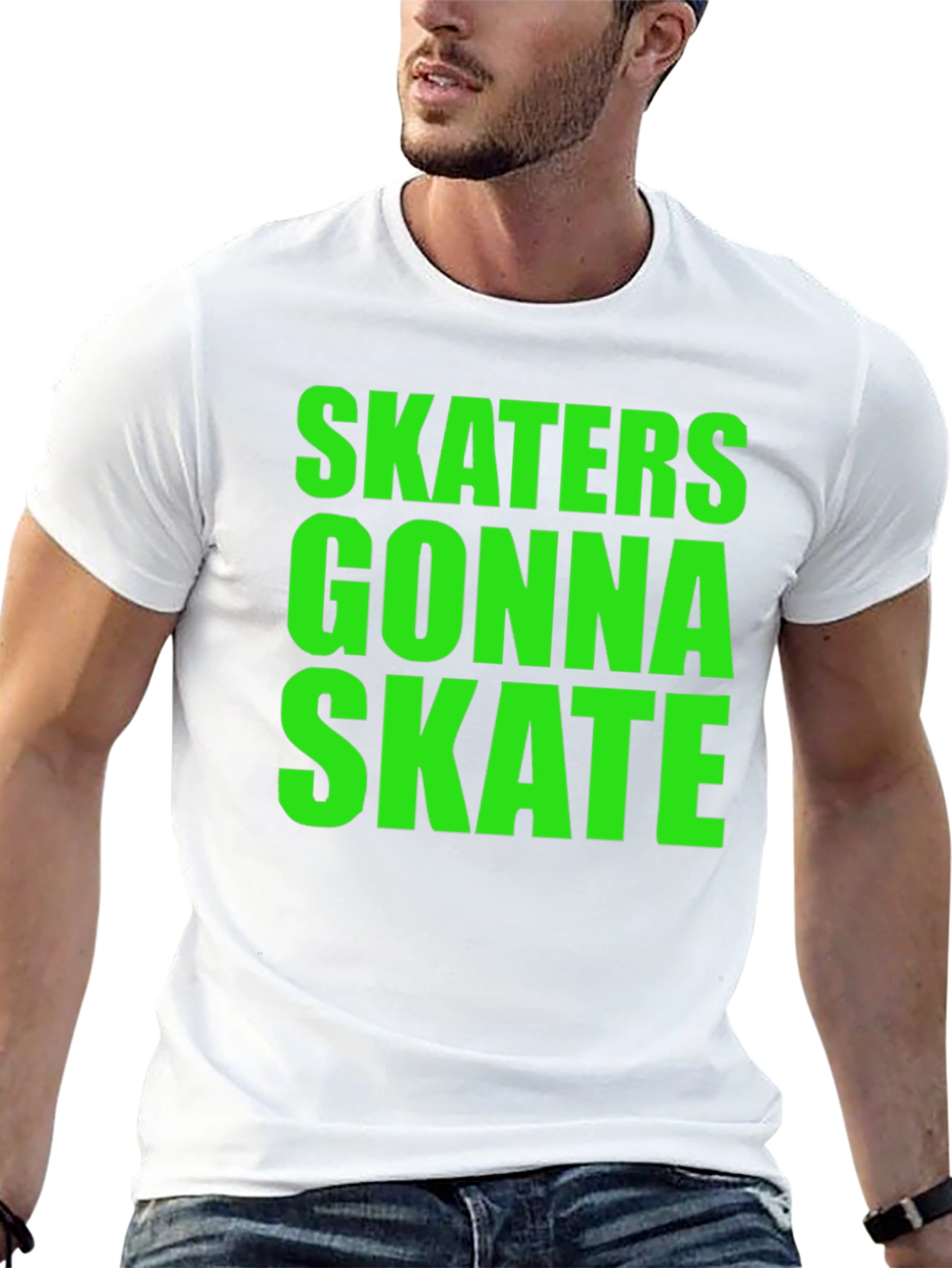 Skaters Gonna Skate Graphic Tee - Black Cotton T-Shirt