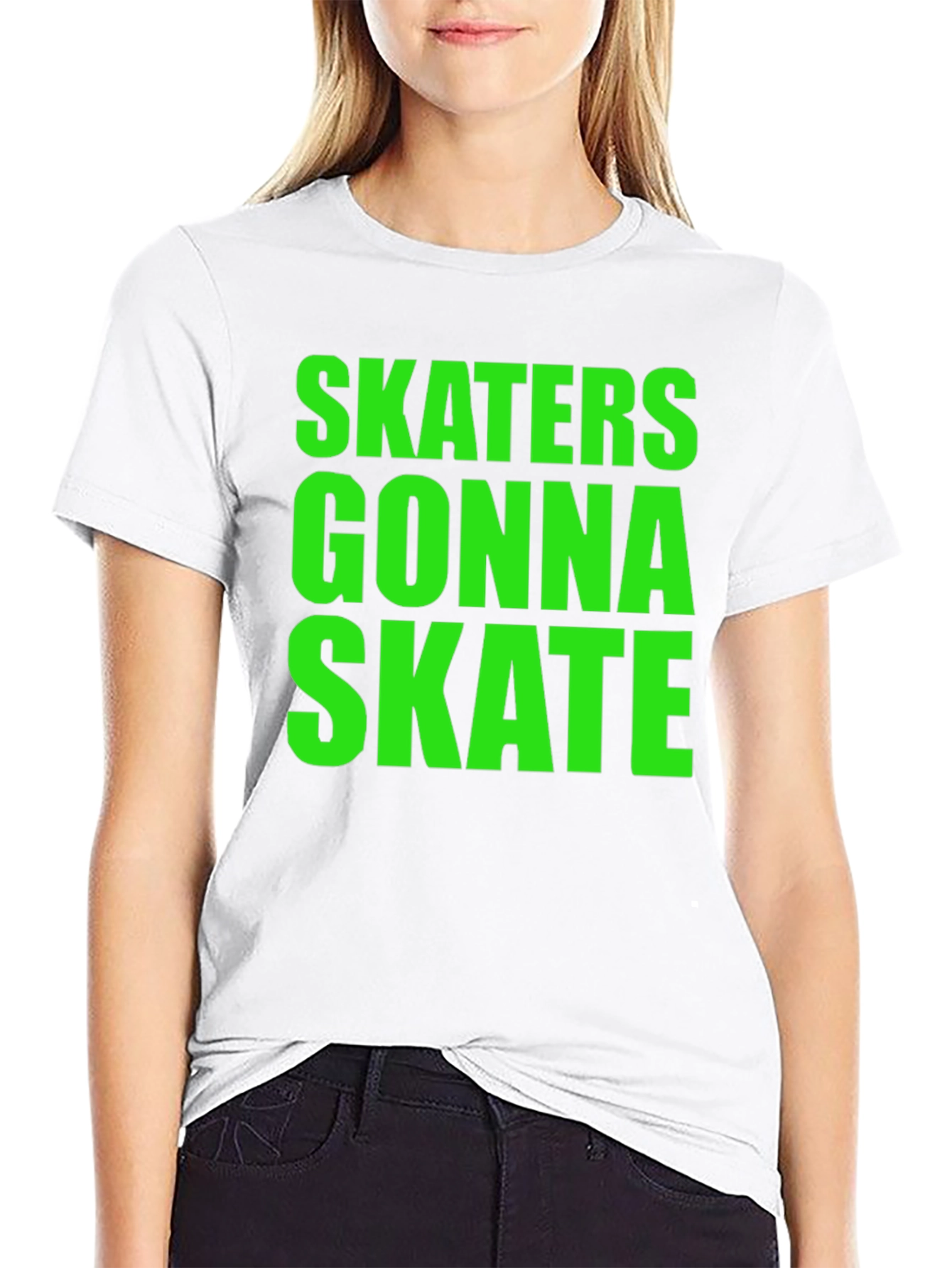 Skaters Gonna Skate Graphic Tee - Black Cotton T-Shirt