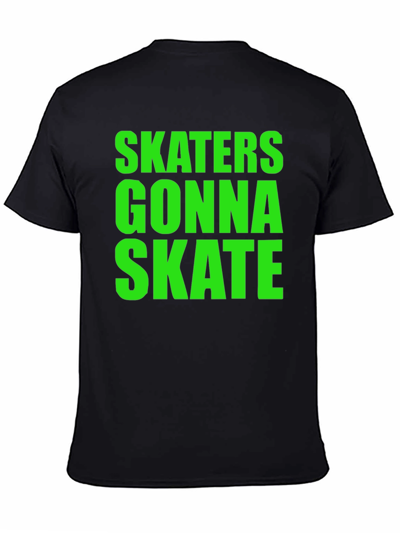 Skaters Gonna Skate Graphic Tee - Black Cotton T-Shirt