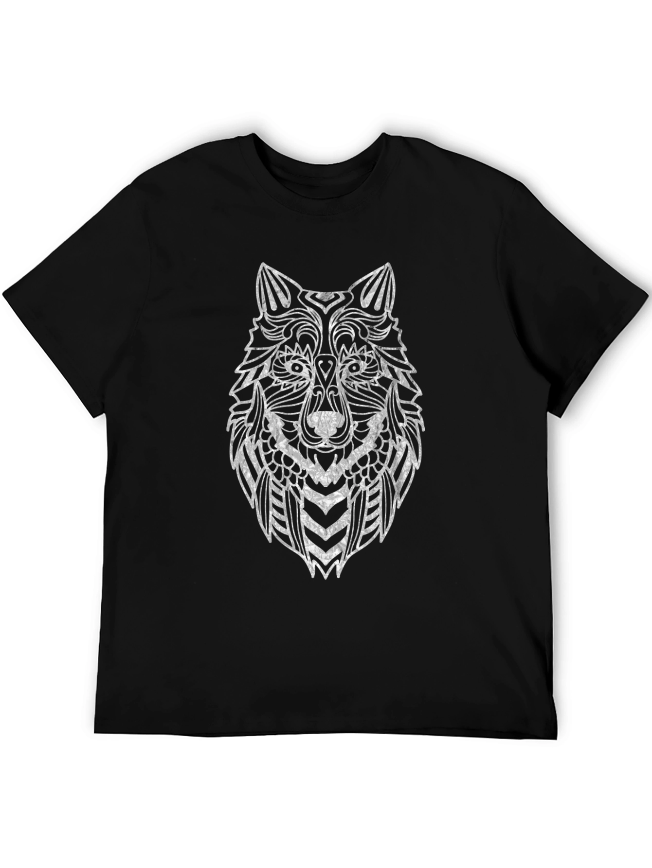 Wolf Graphic T-Shirt - Black Crew Neck Tee