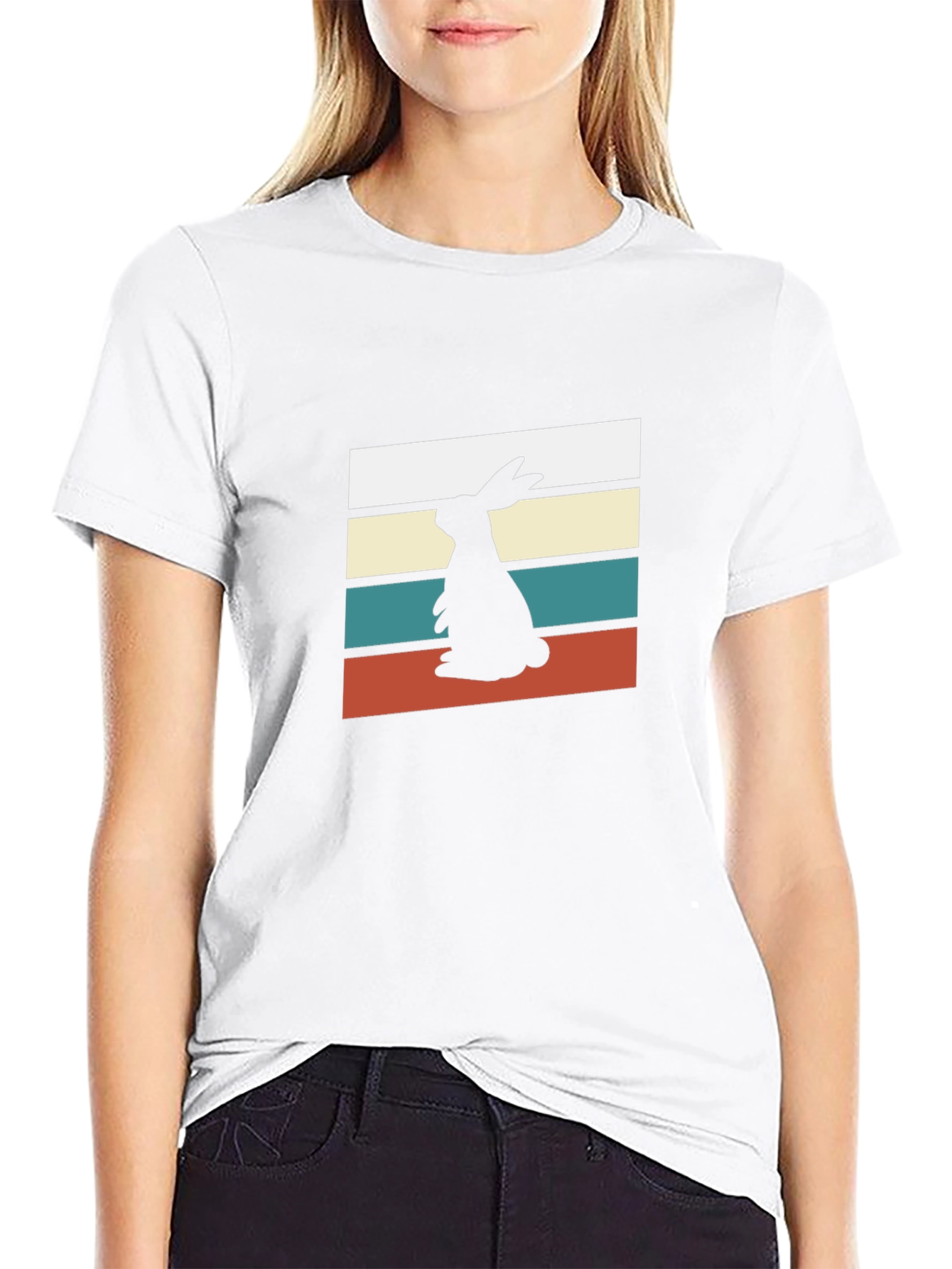 Retro Rabbit Silhouette T-Shirt