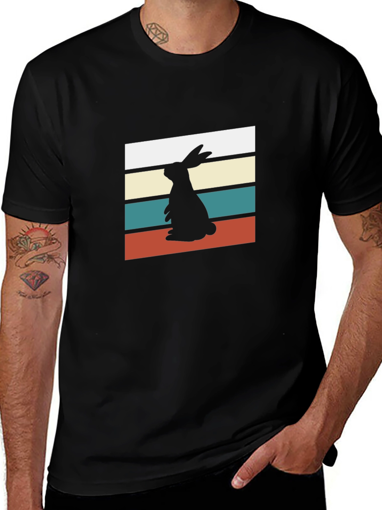 Retro Rabbit Silhouette T-Shirt