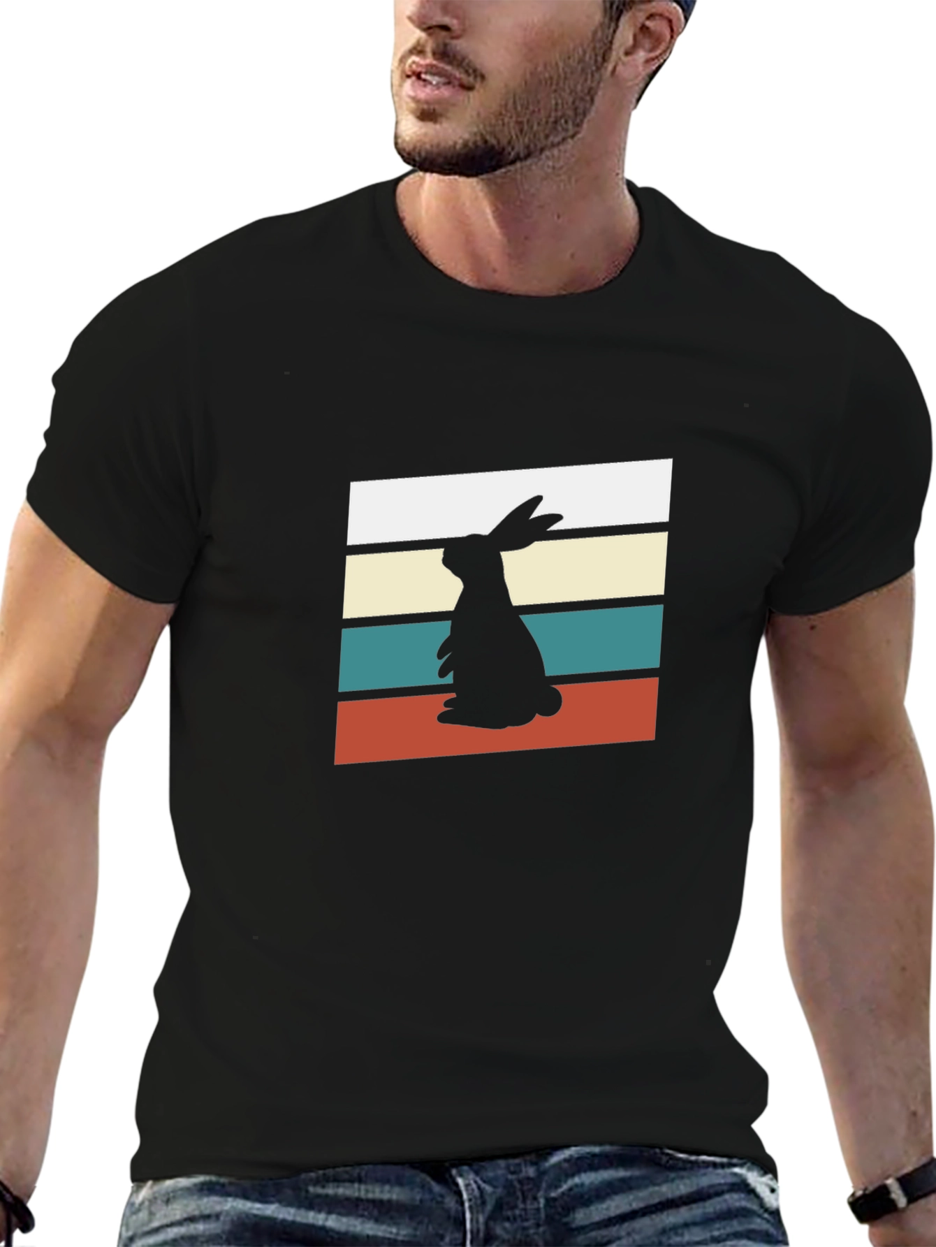 Retro Rabbit Silhouette T-Shirt