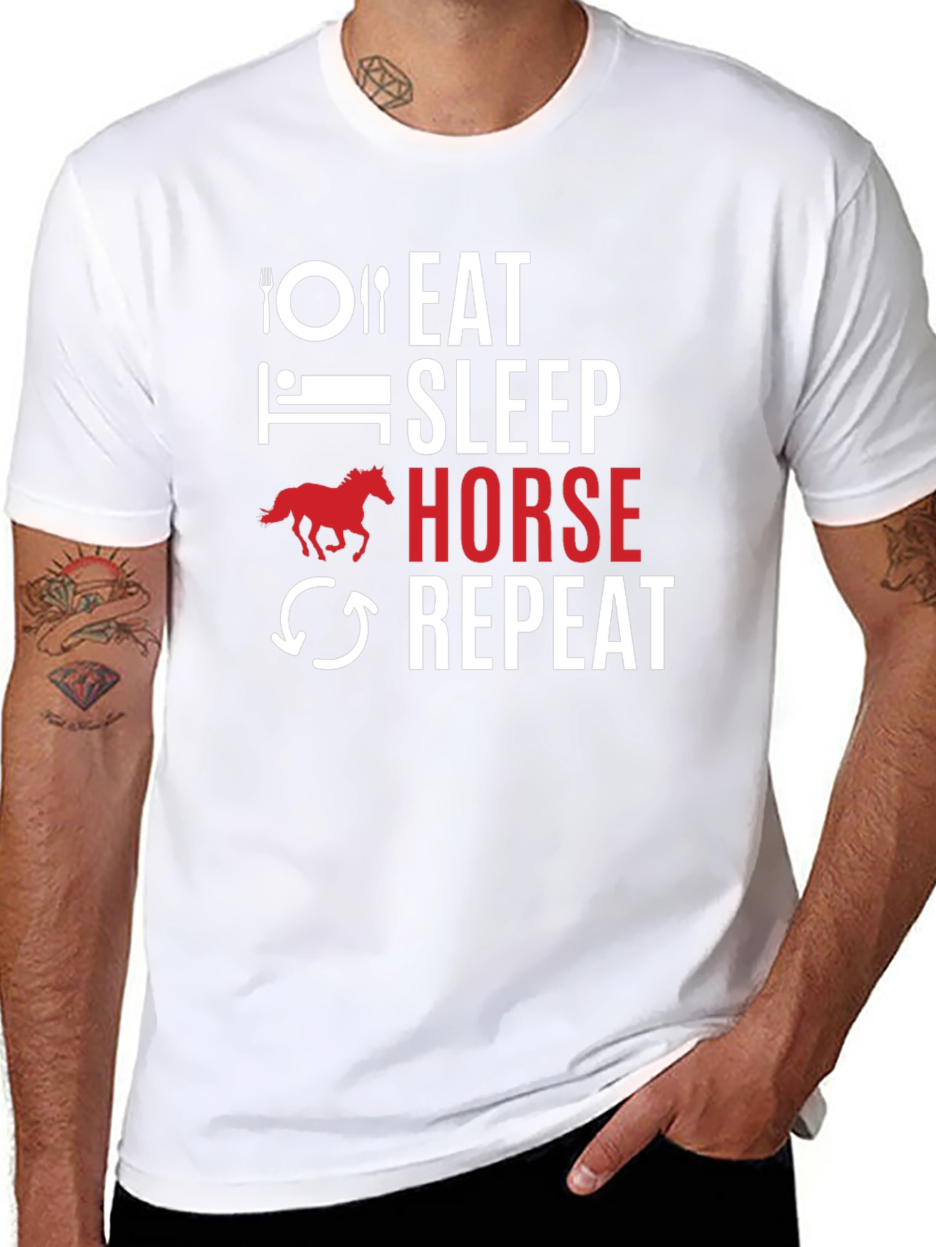 Eat Sleep Horse Repeat Graphic Tee