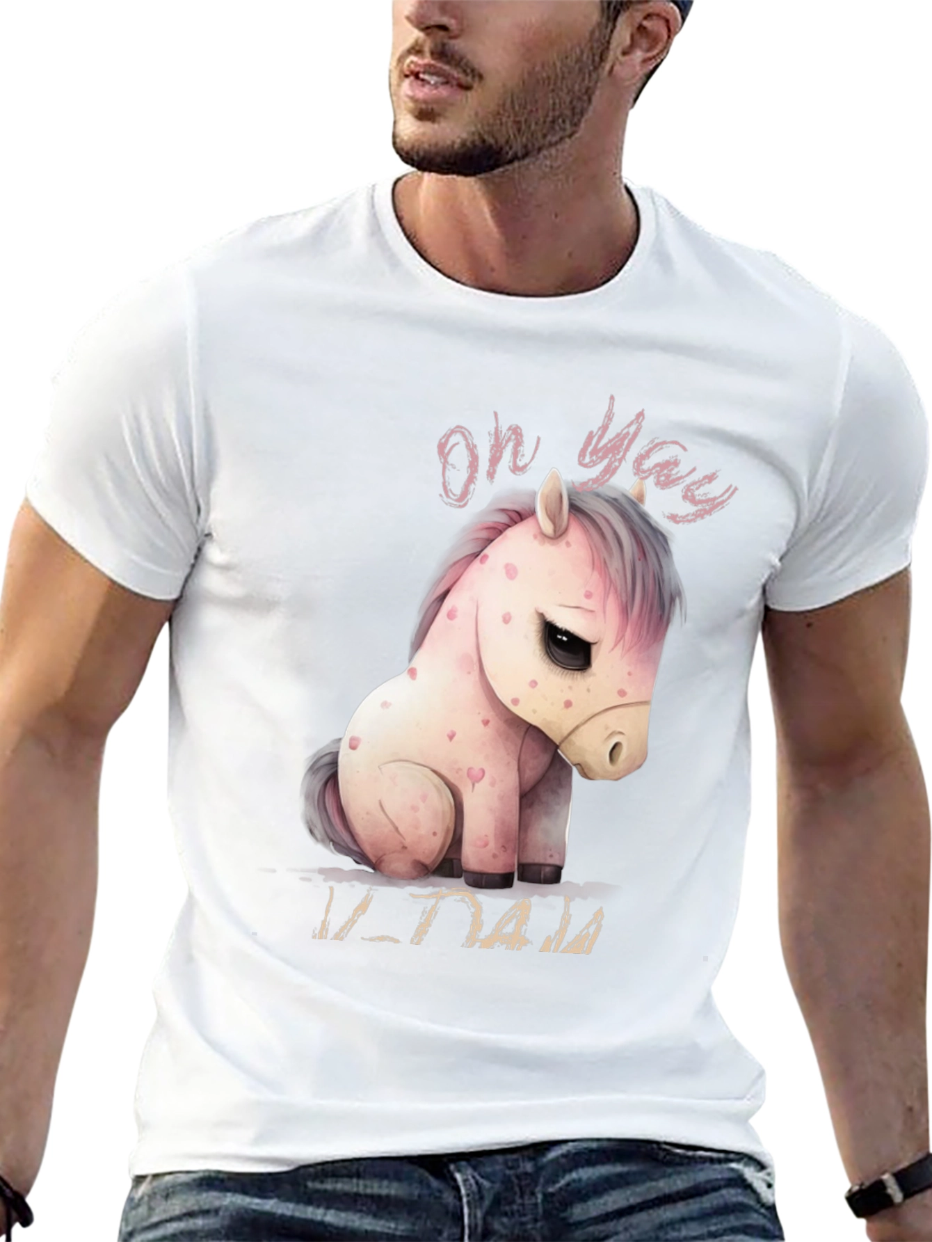 Oh Yay! Cute Pony Graphic Black T-Shirt