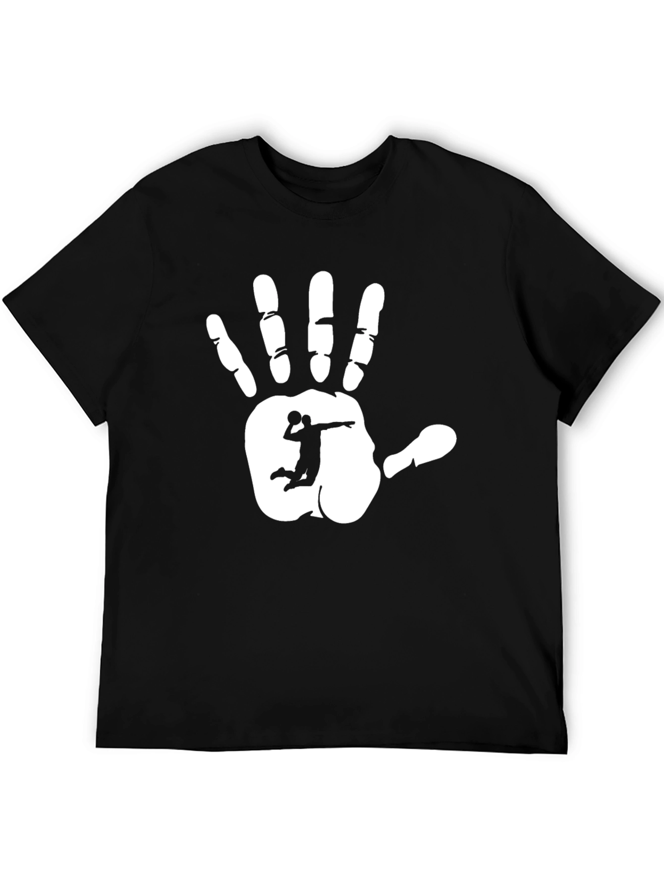 Handball Player Graphic T-Shirt - Black