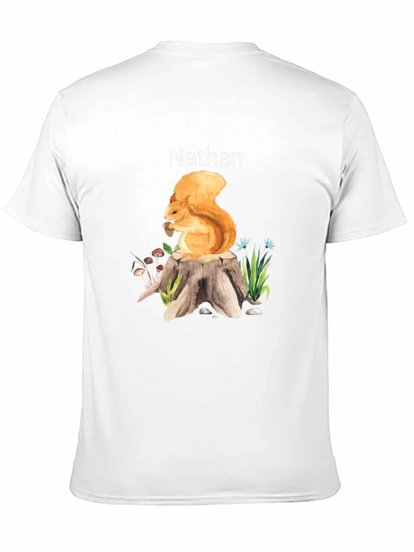 Squirrel on Stump T-Shirt - Custom Name Option