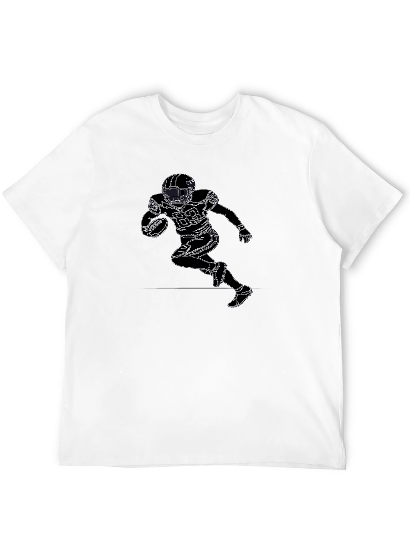 Football Player Graphic Black T-Shirt