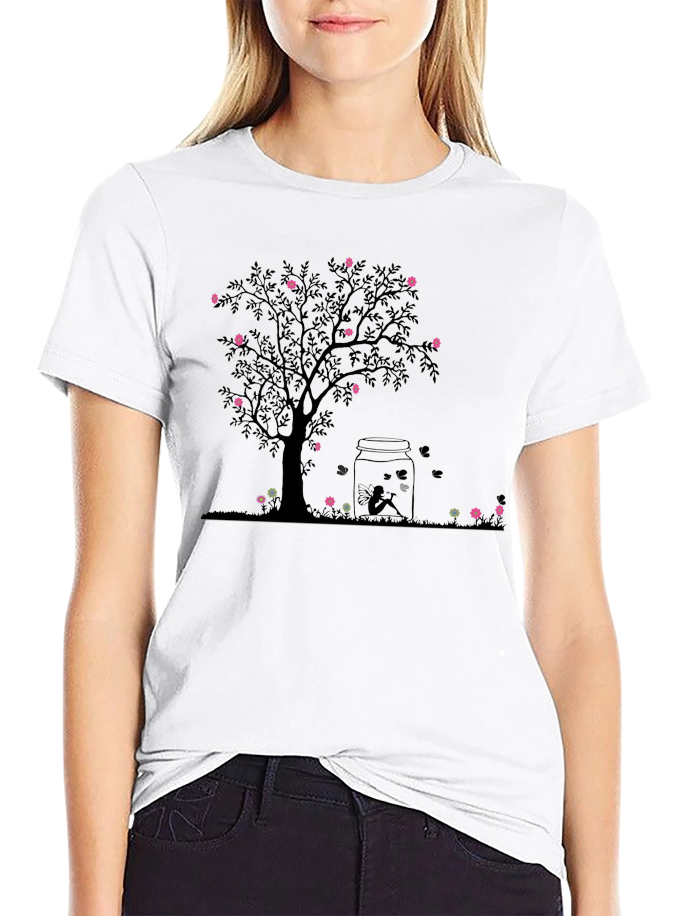 Nature Scene Black Graphic Tee