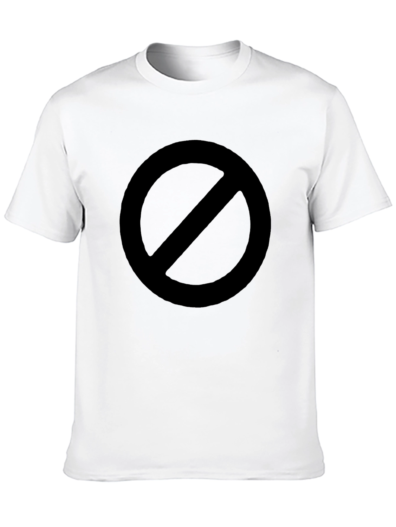 Bold Black T-Shirt with Circle and Slash Design