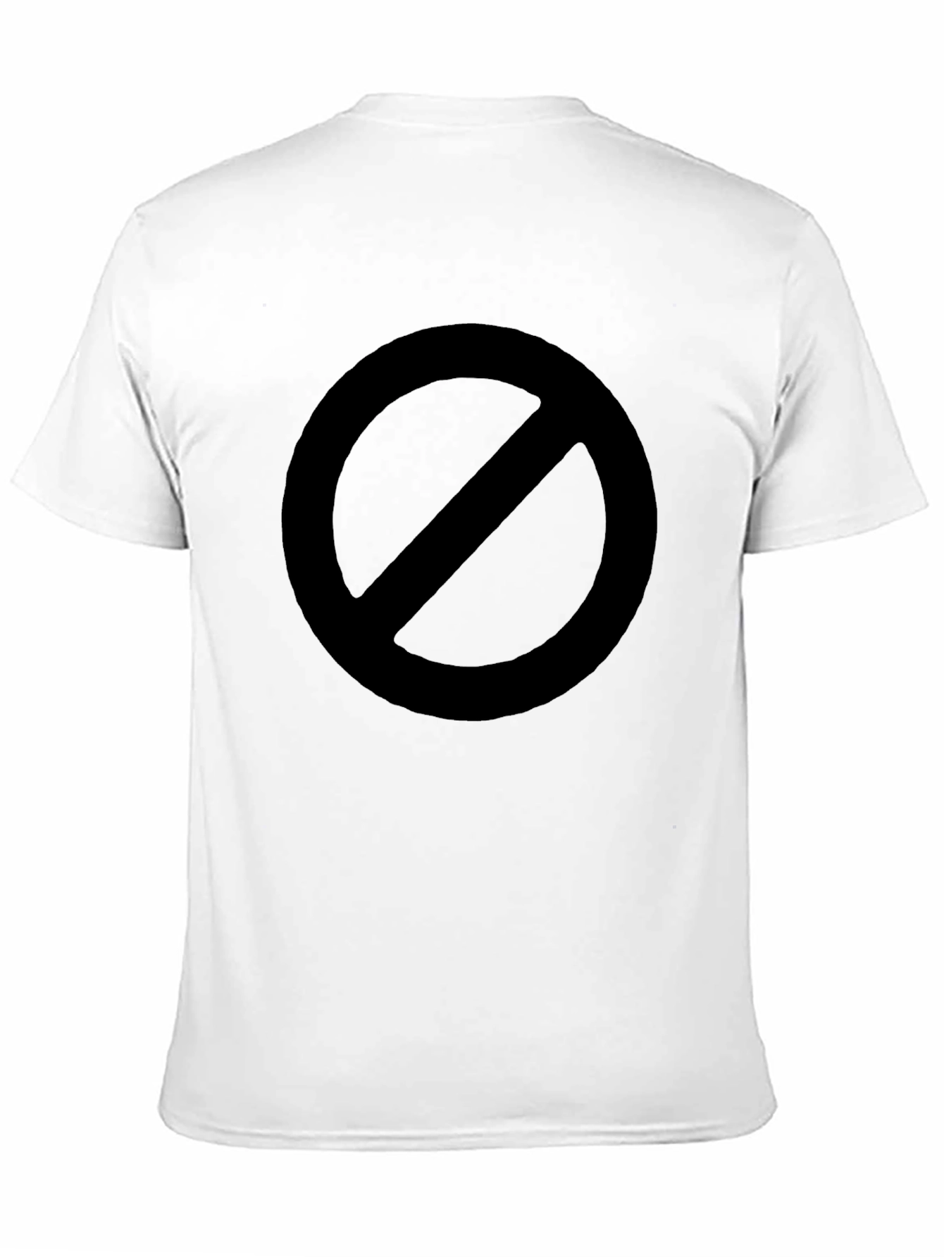 Bold Black T-Shirt with Circle and Slash Design