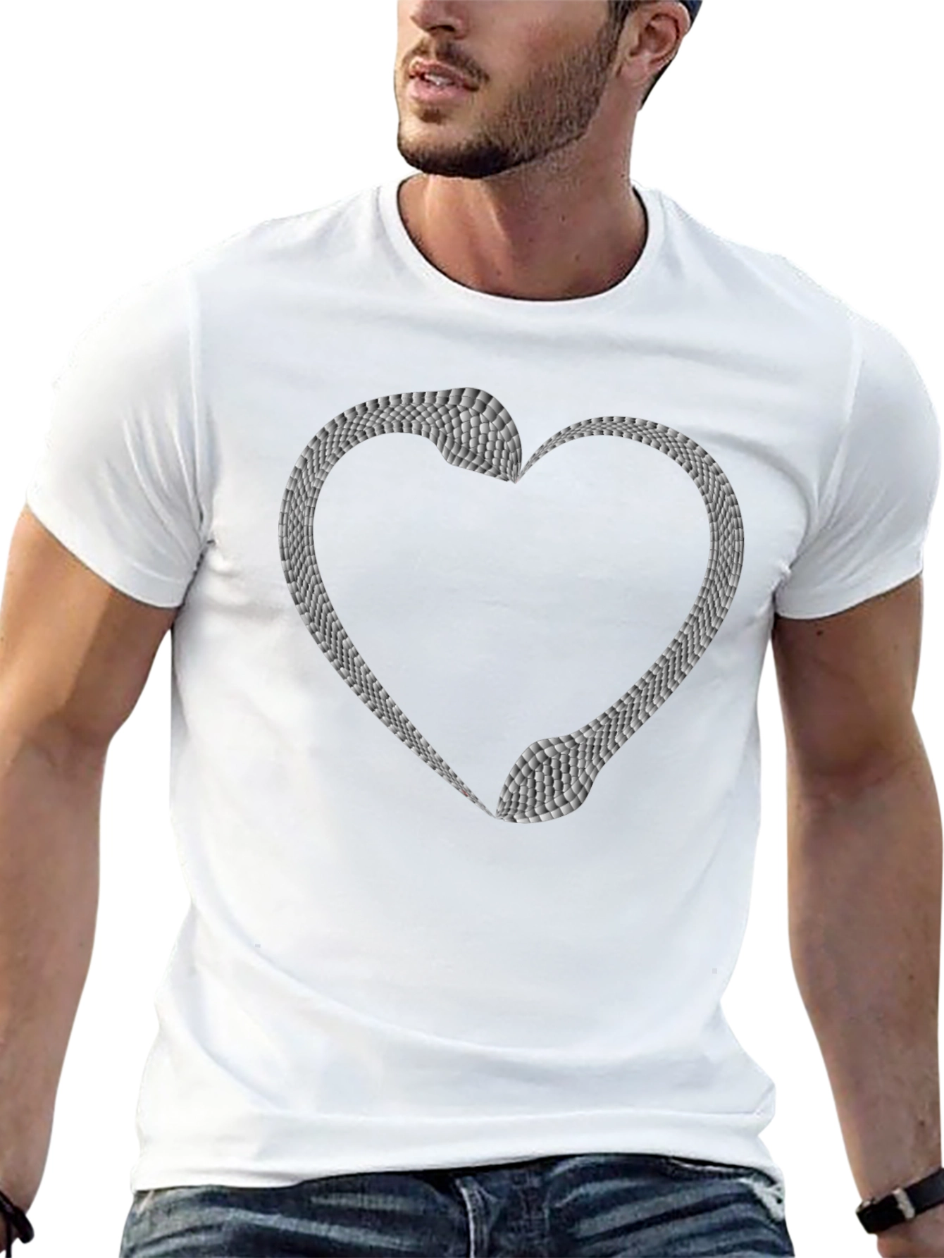 Snake Heart Graphic Tee - Black Unisex T-Shirt