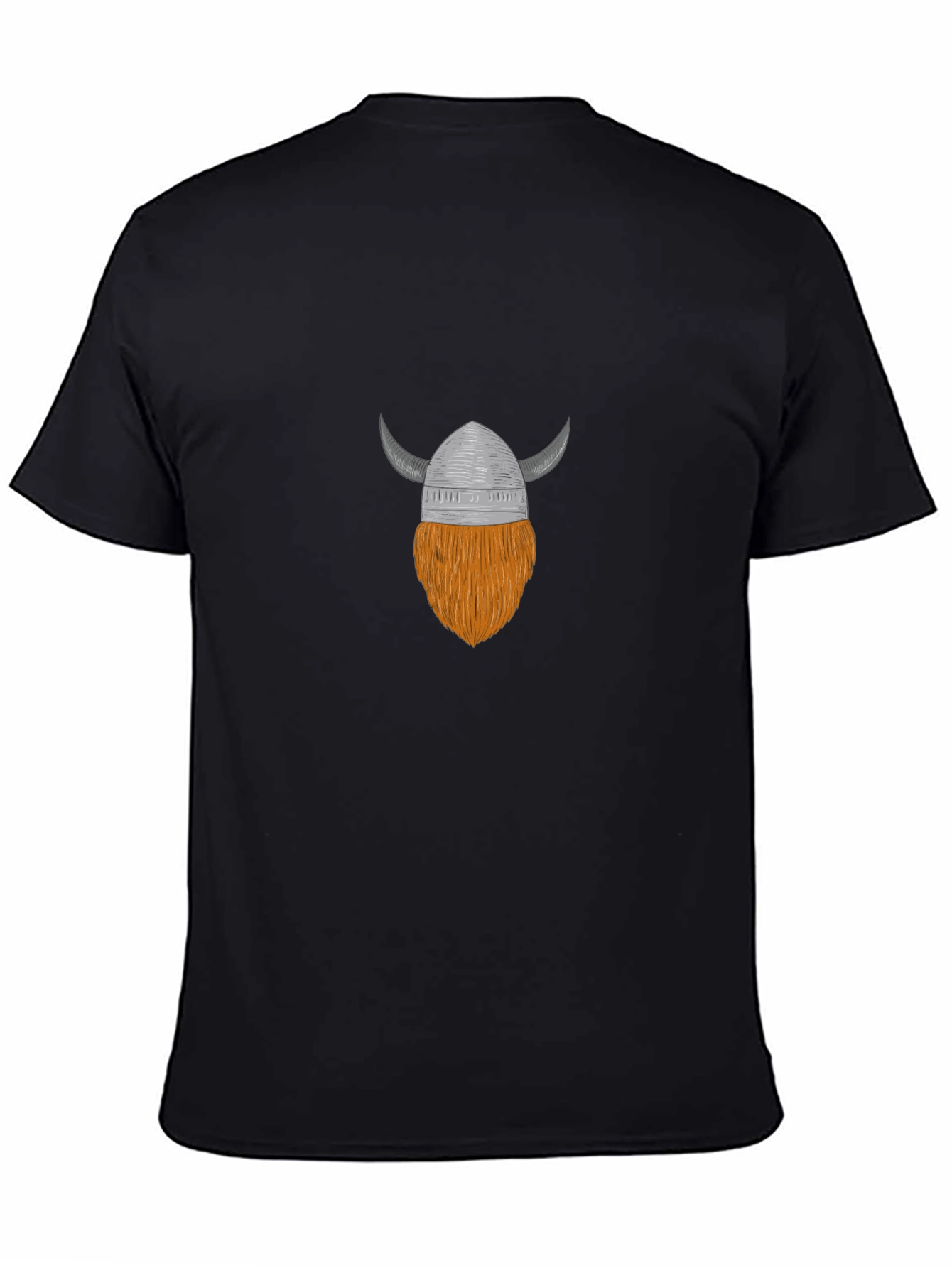 Viking Helmet & Beard Graphic T-Shirt - Black