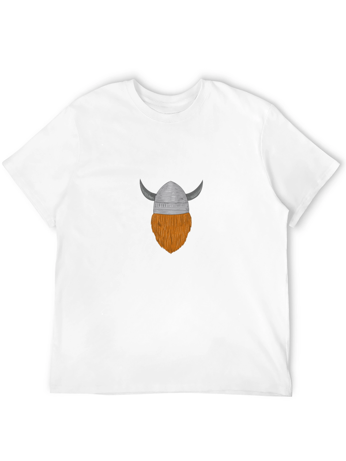 Viking Helmet & Beard Graphic T-Shirt - Black