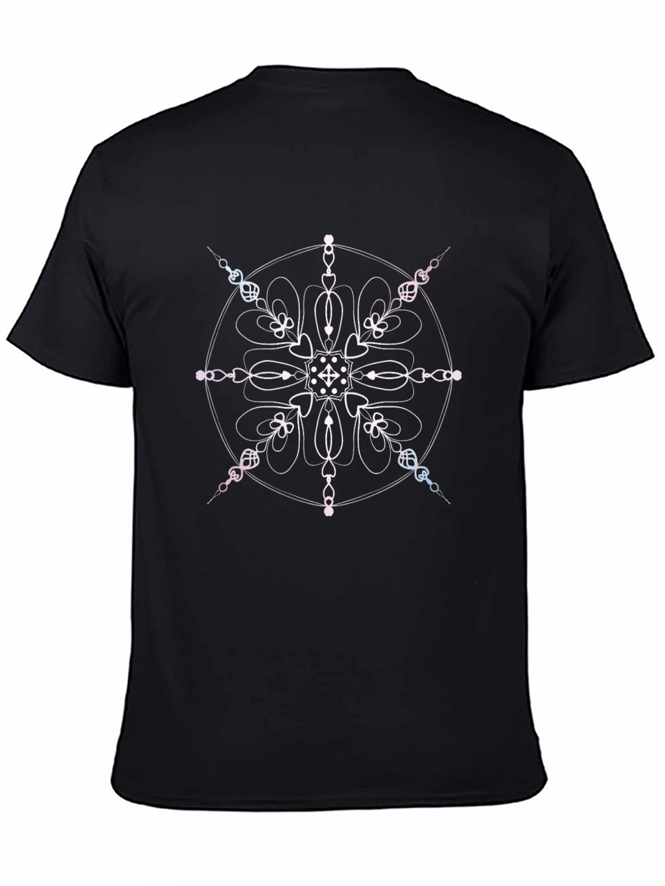 Abstract Mandala Graphic Tee - Soft Black Cotton Blend