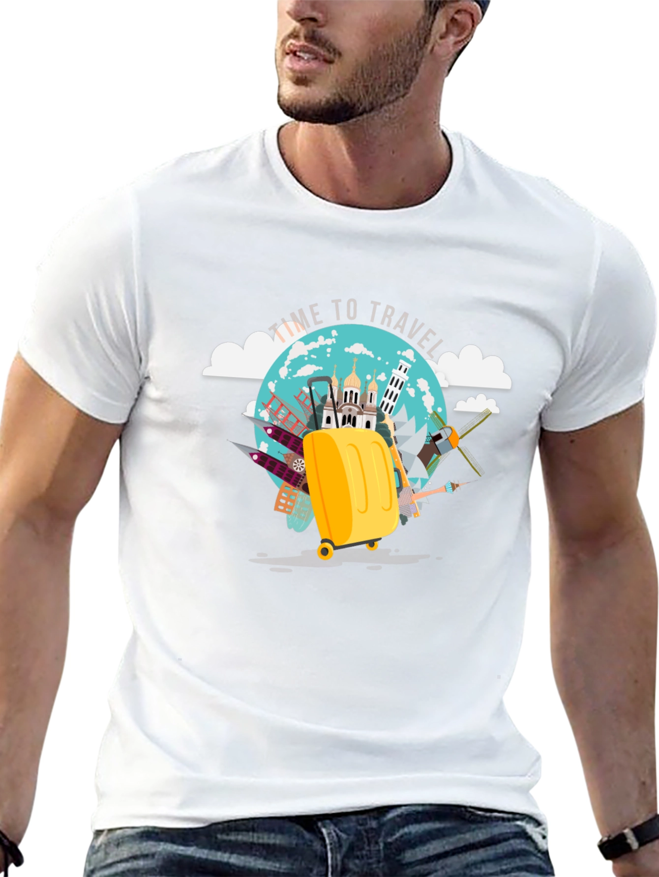 Travel Time Graphic Tee - Black Cotton T-Shirt