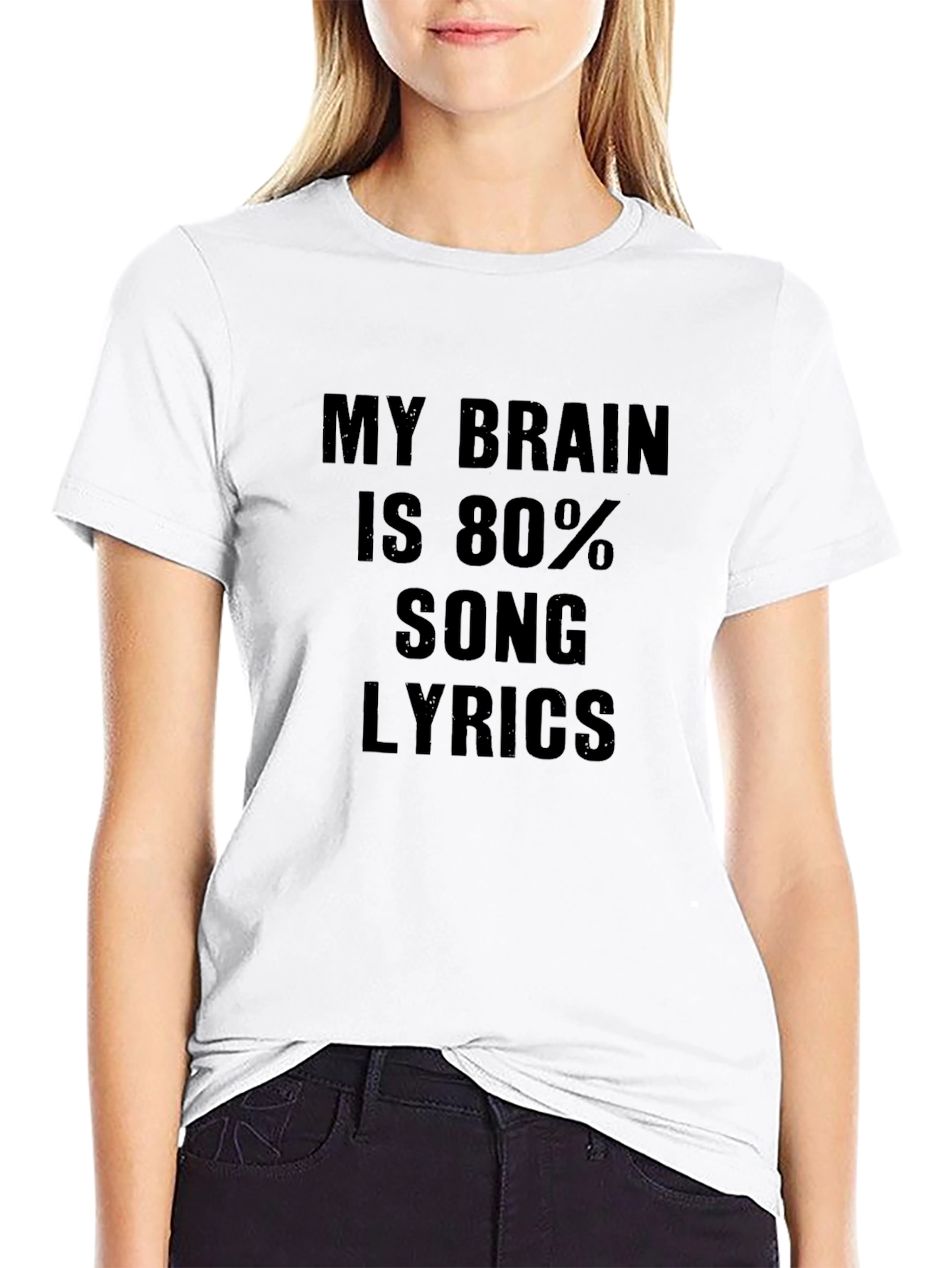 Song Lyrics Brain Black Tee