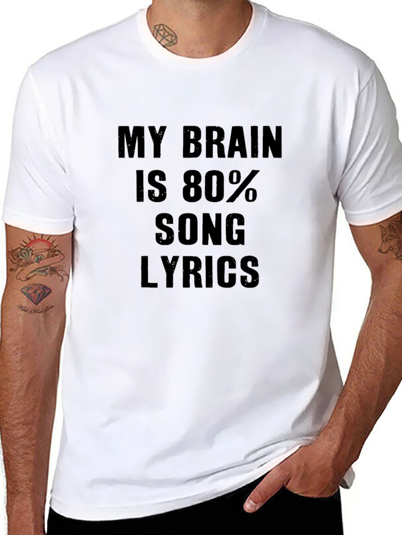 Song Lyrics Brain Black Tee