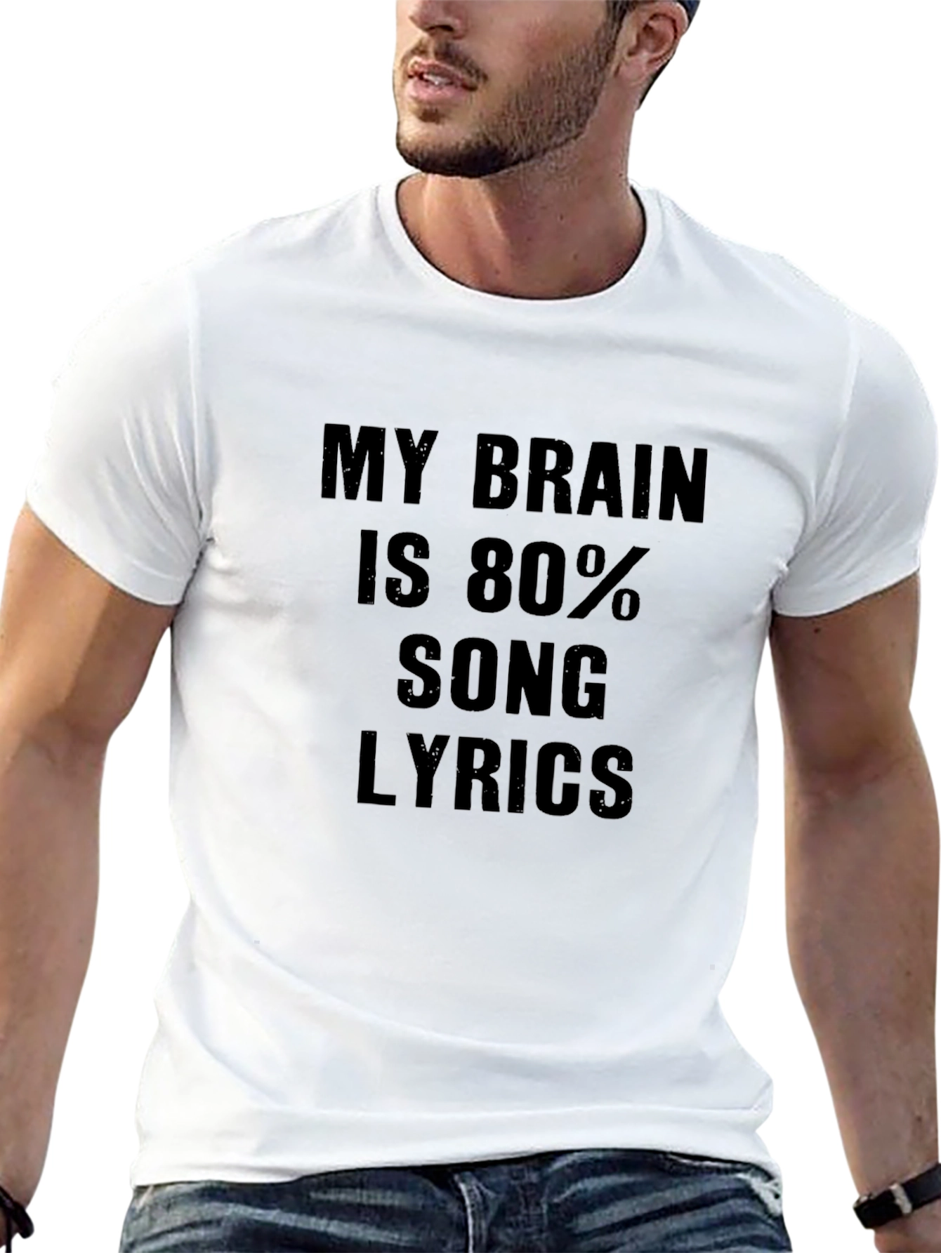 Song Lyrics Brain Black Tee